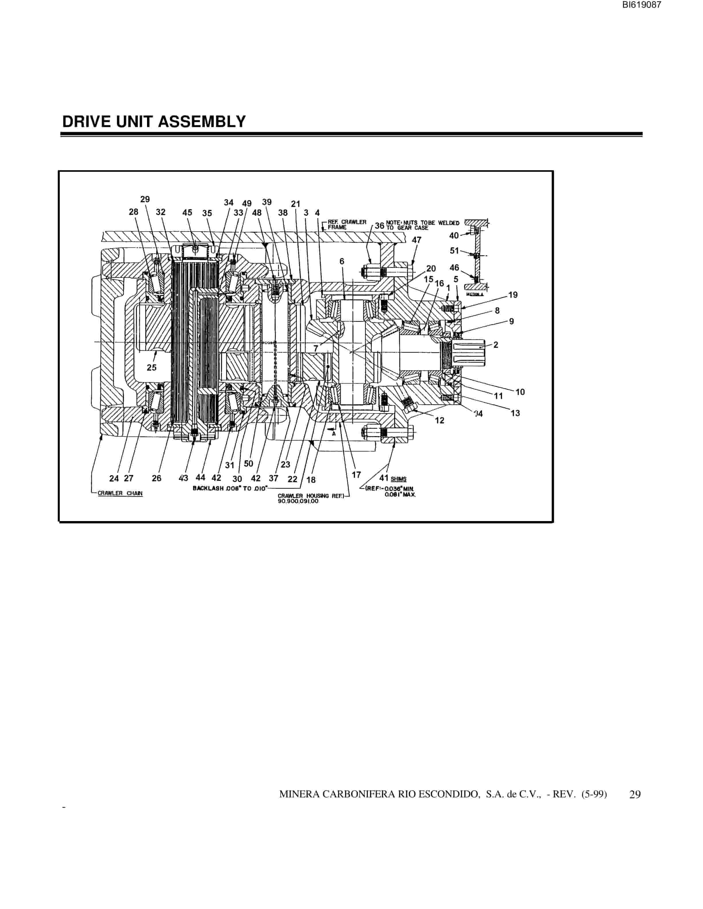 Bucyrus Crawler Mounted Belt Tailpiece Technical Manual BI619087-2