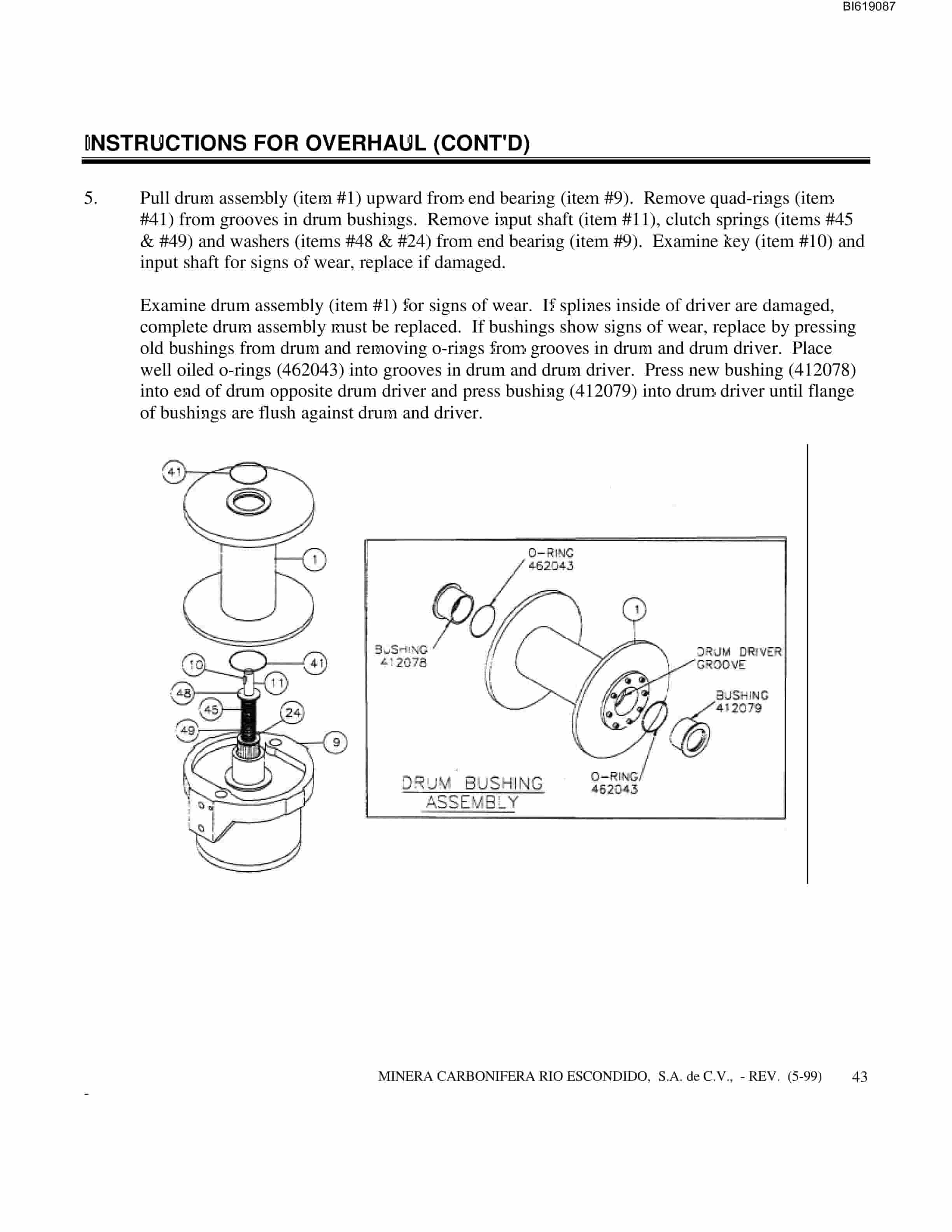 Bucyrus Crawler Mounted Belt Tailpiece Technical Manual BI619087-4