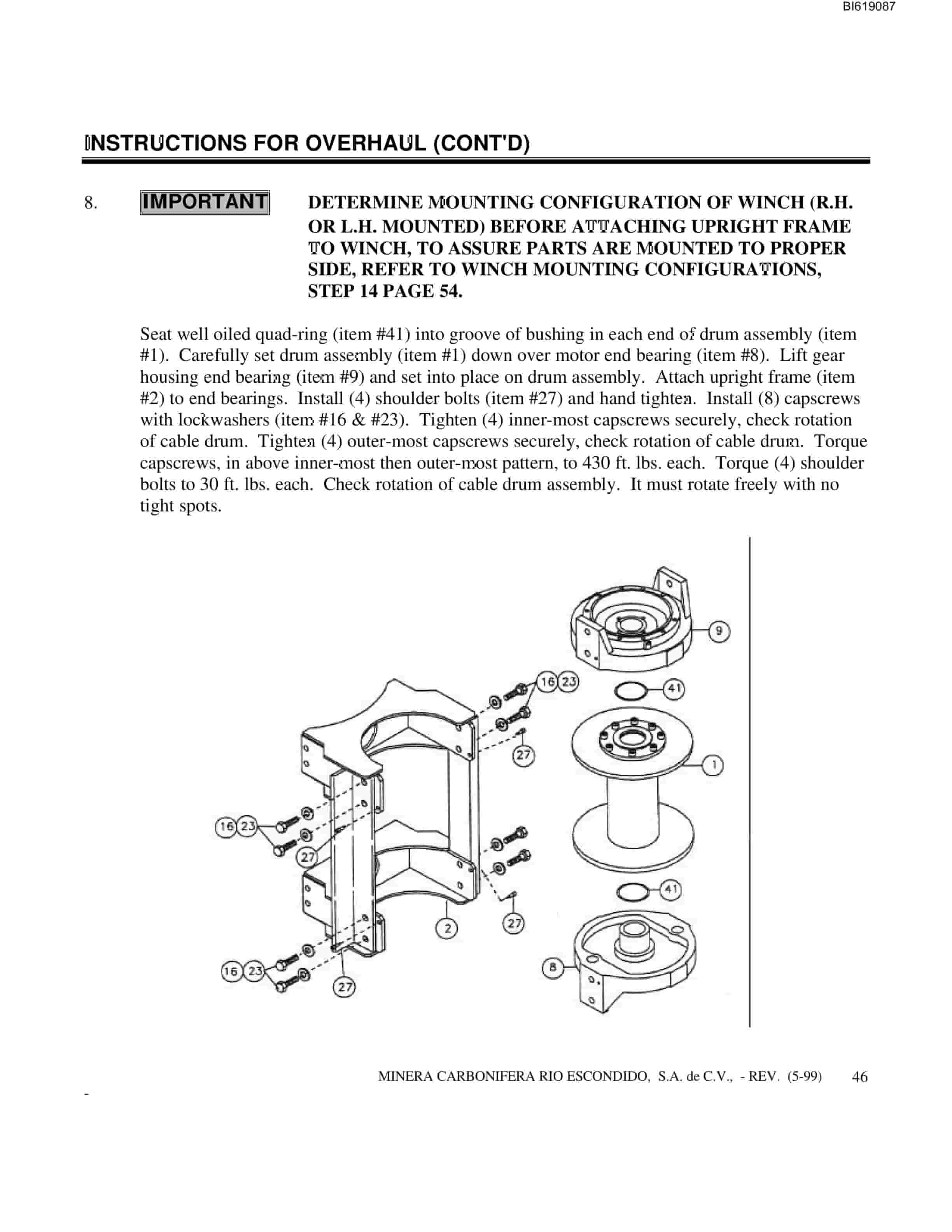 Bucyrus Crawler Mounted Belt Tailpiece Technical Manual BI619087-5