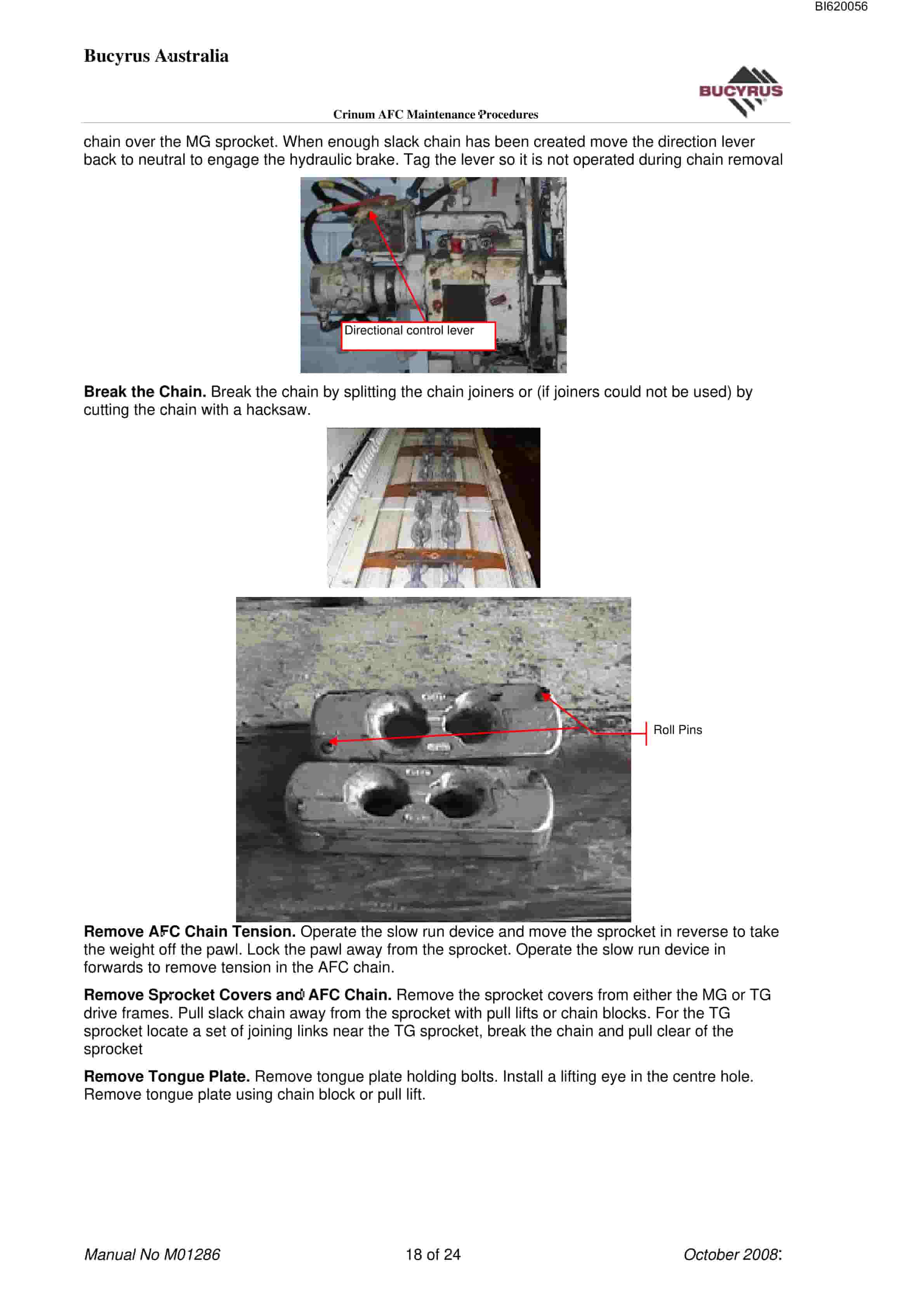 Bucyrus Crinum AFC Maintenance Procedures Set 2 Technical Manual BI620056-4