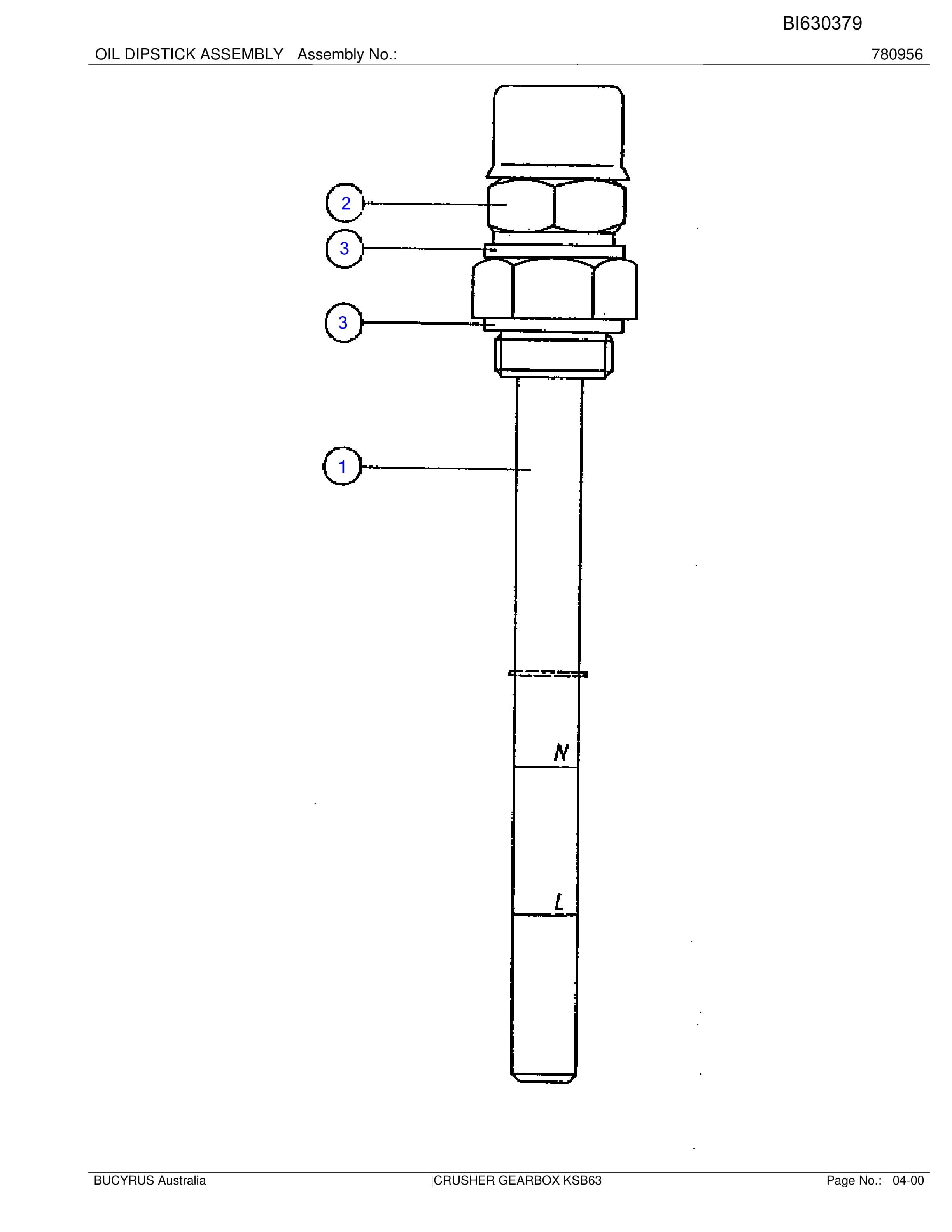 Bucyrus Crusher Gearbox KSB63 Parts Catalog BI630379-5