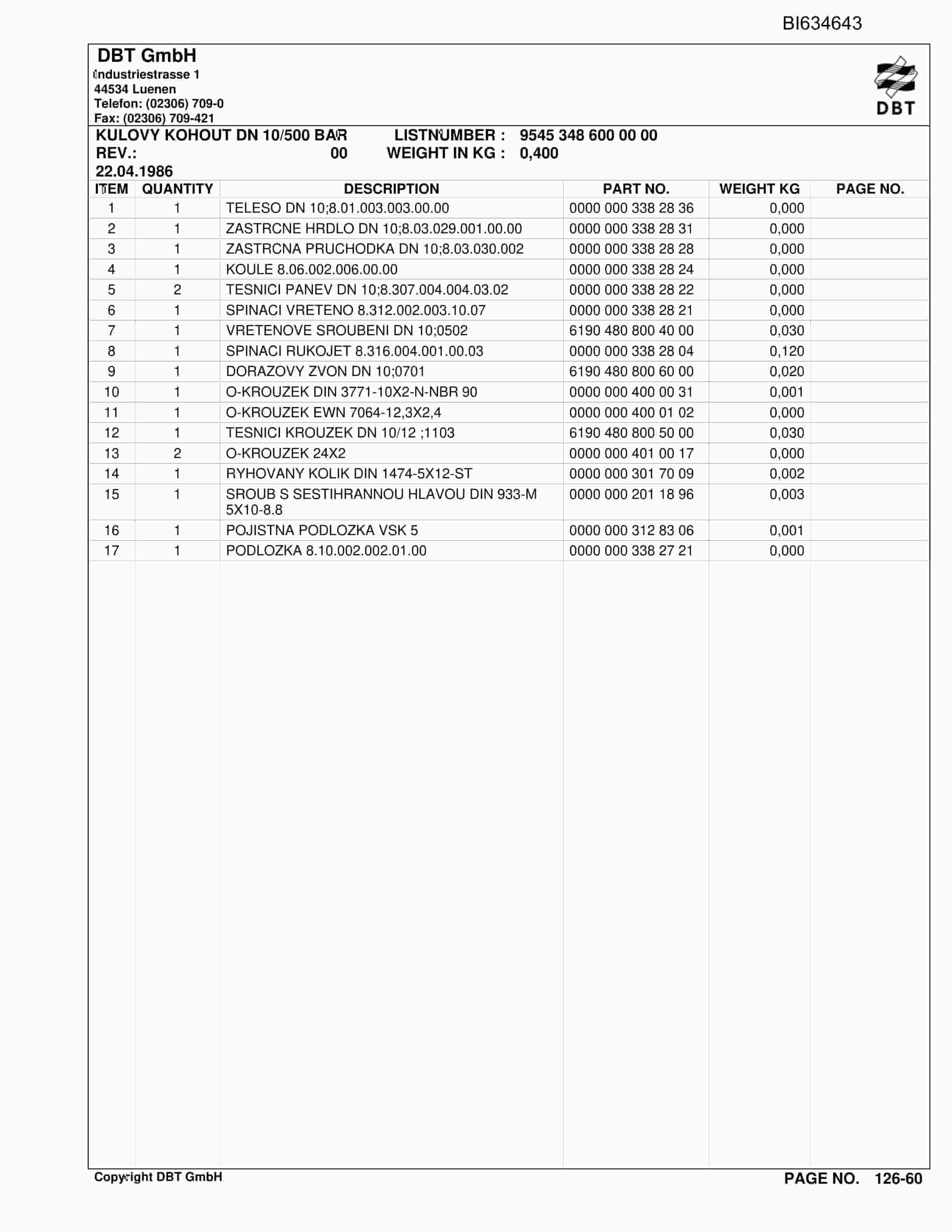 Bucyrus CSM STONAVA DOPRAVNIK SH-PF4-832 Parts Catalog BI634643-4