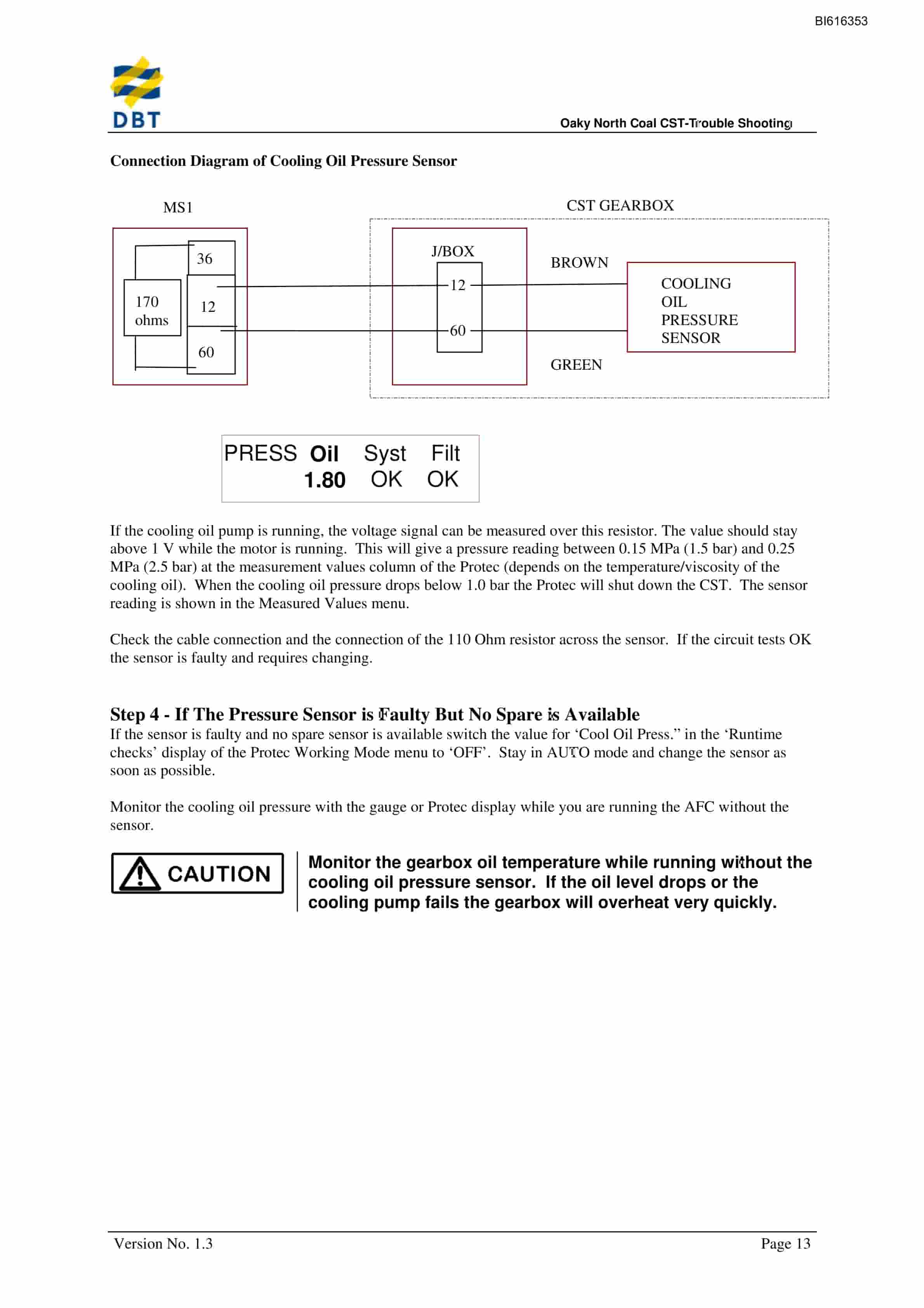 Bucyrus CST Trouble Shooting Technical Manual BI616353-2