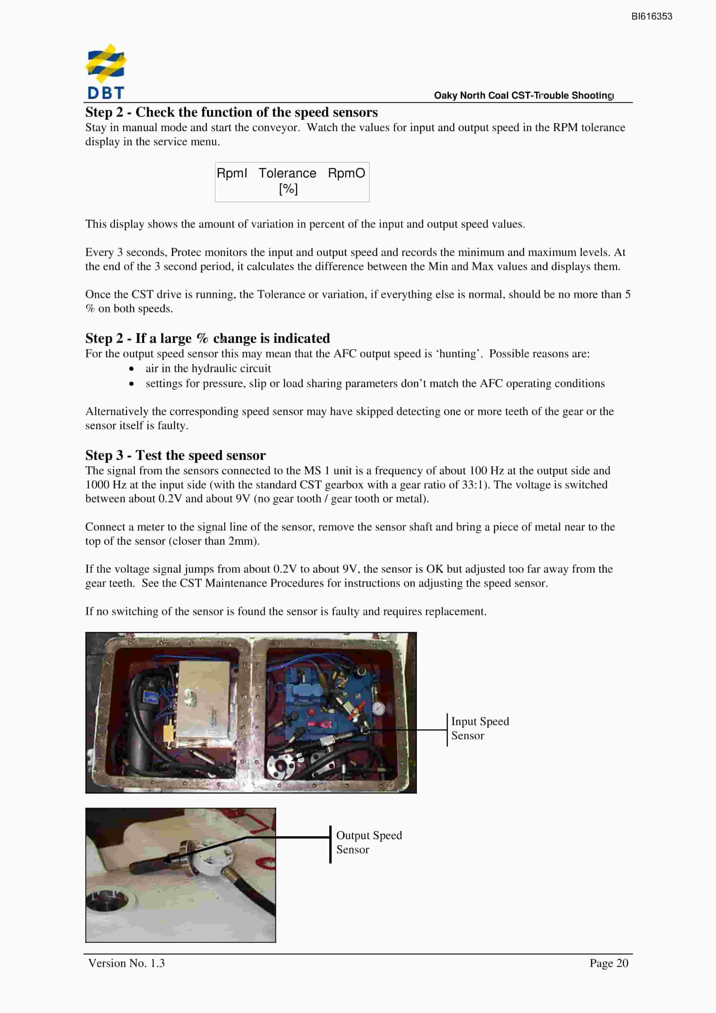 Bucyrus CST Trouble Shooting Technical Manual BI616353-5
