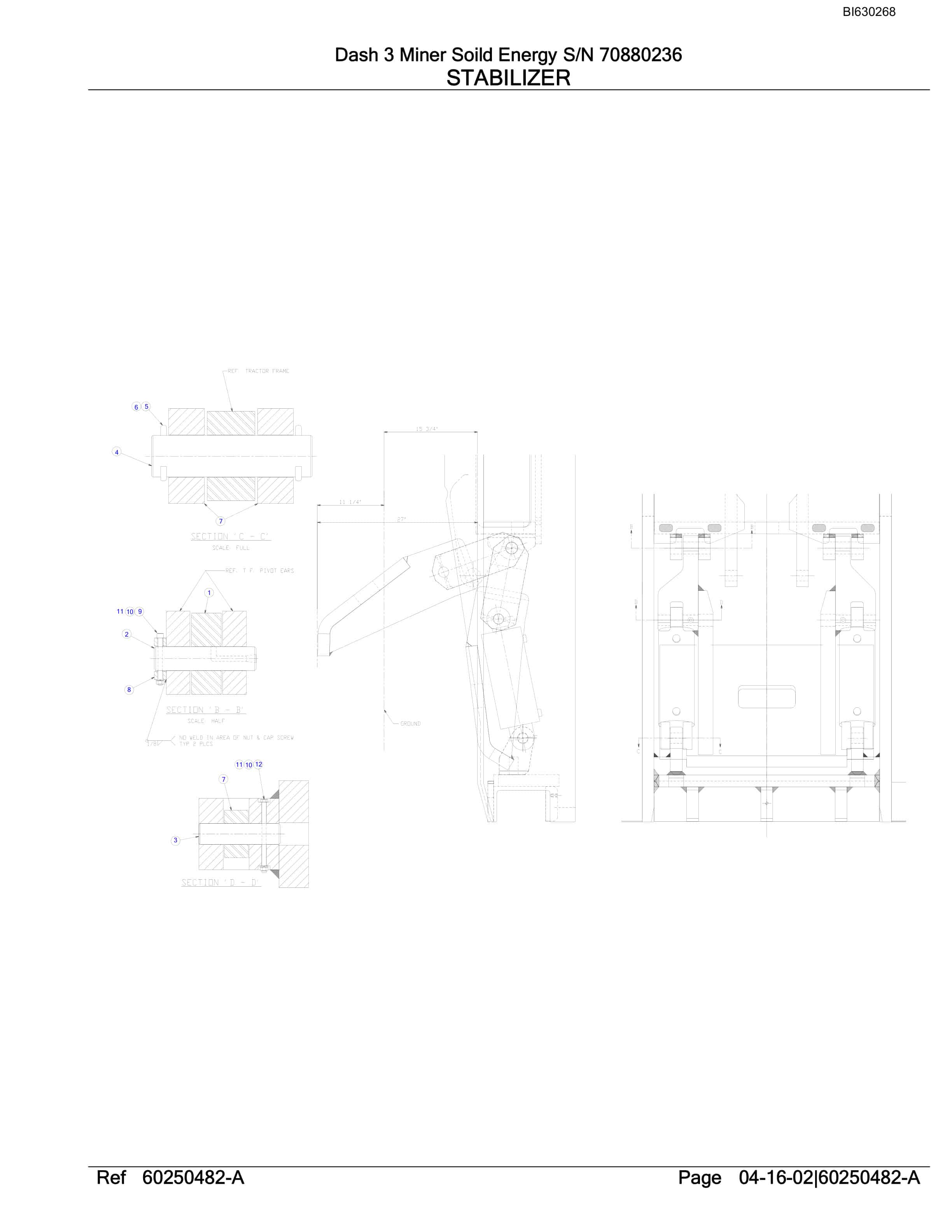 Bucyrus Dash 3 Miner Parts Manual BI630268-2