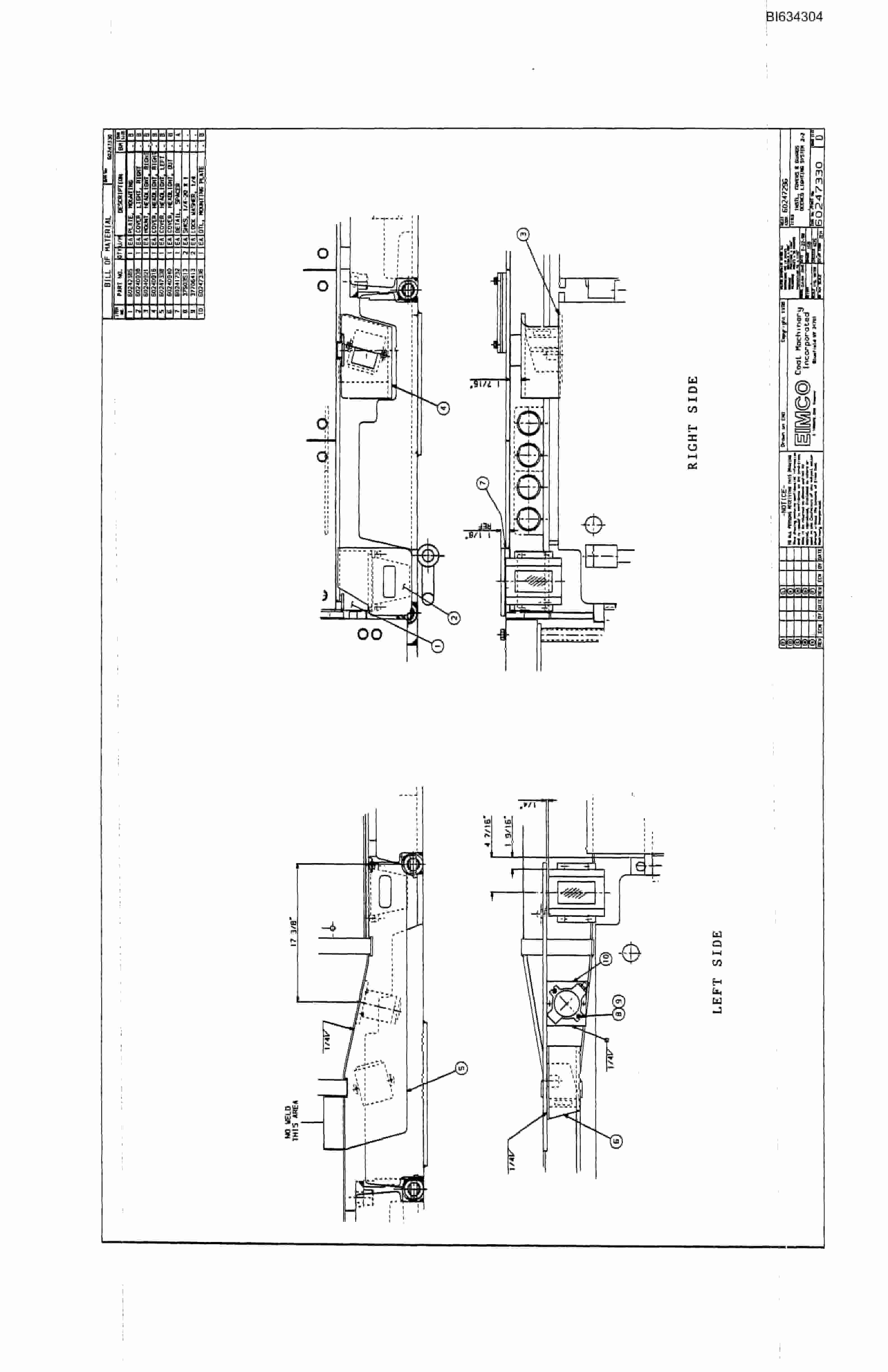 Bucyrus Dash One Miner Parts Catalog BI634304-2