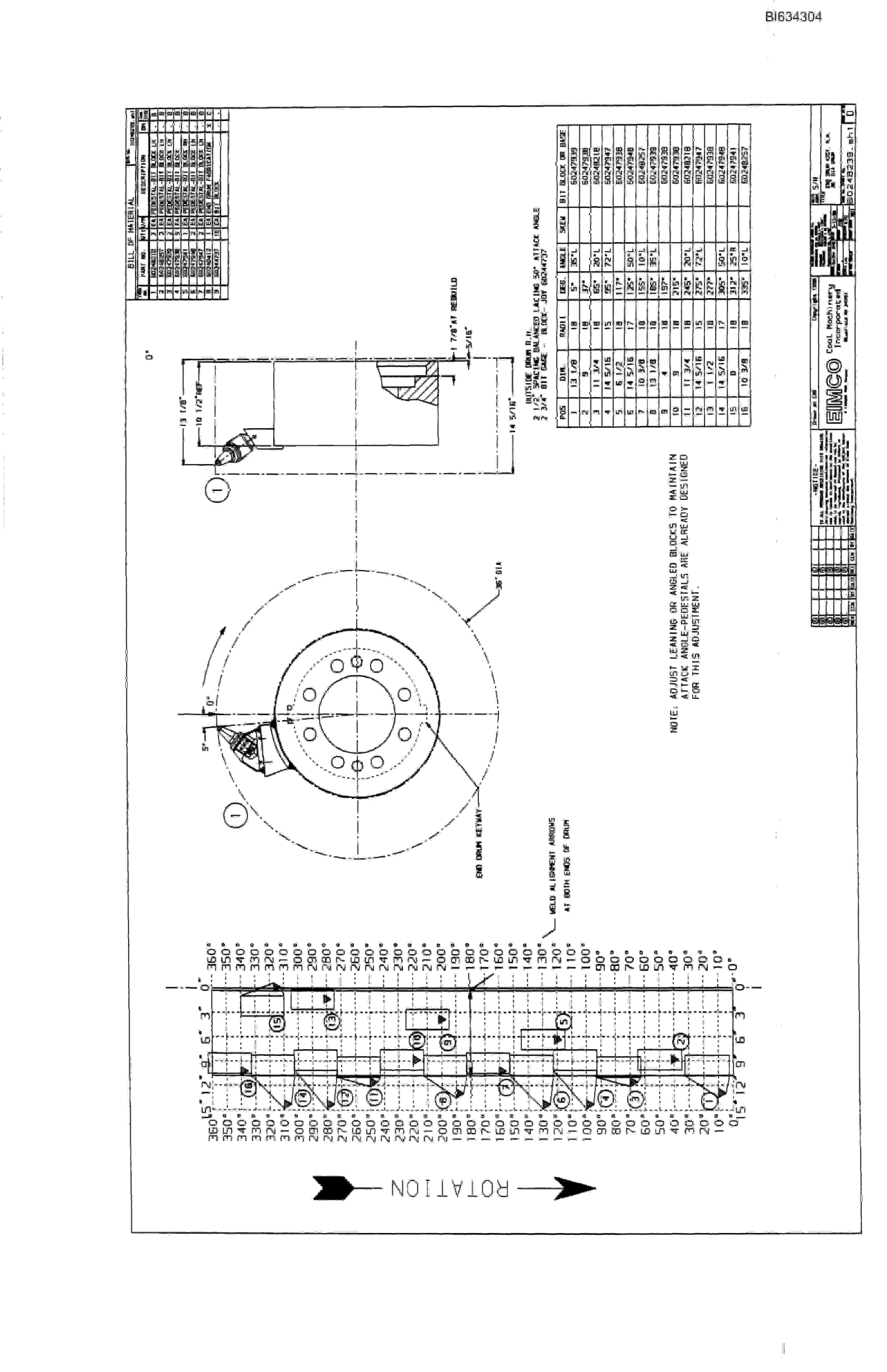 Bucyrus Dash One Miner Parts Catalog BI634304-3