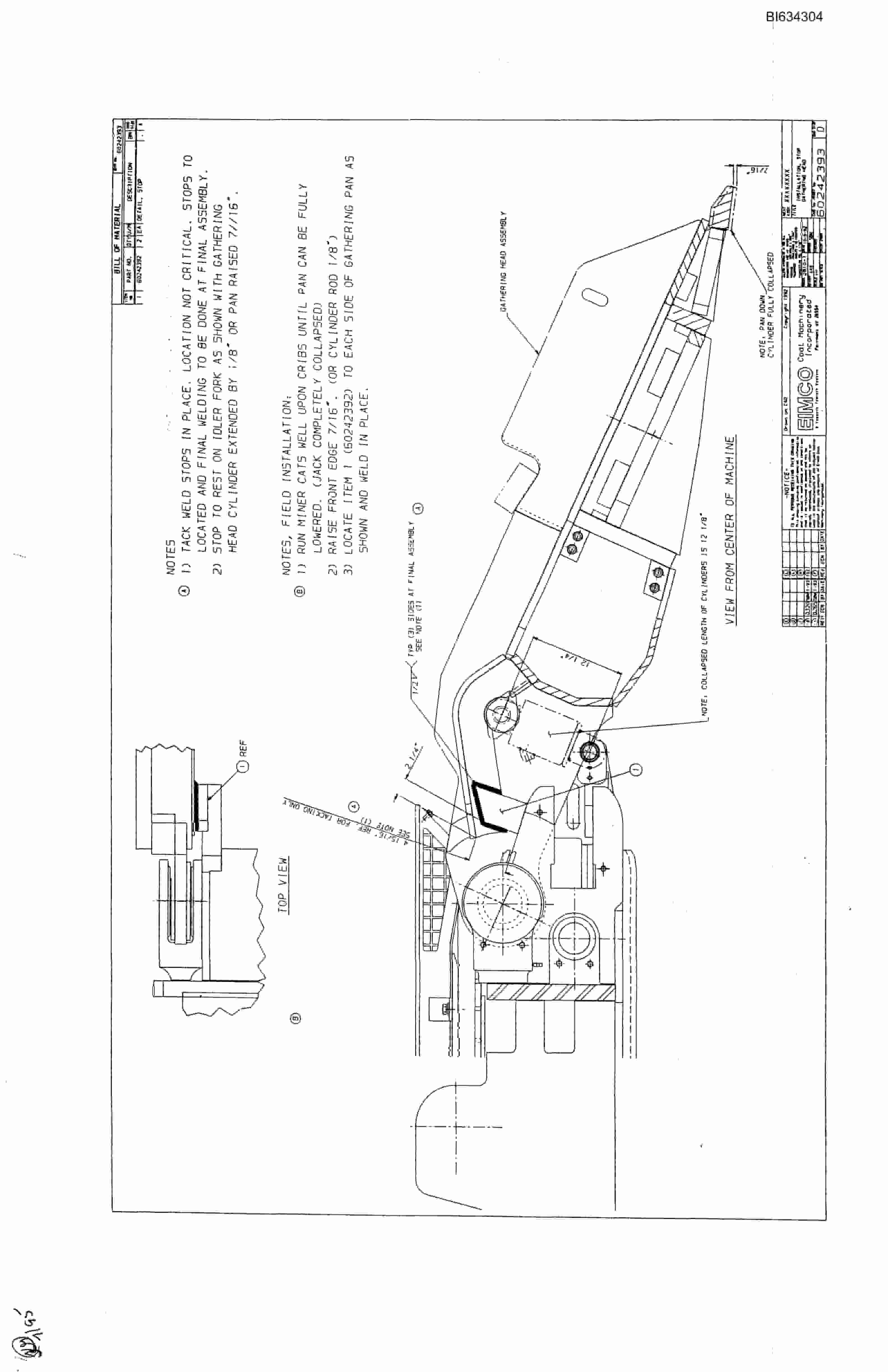 Bucyrus Dash One Miner Parts Catalog BI634304-5