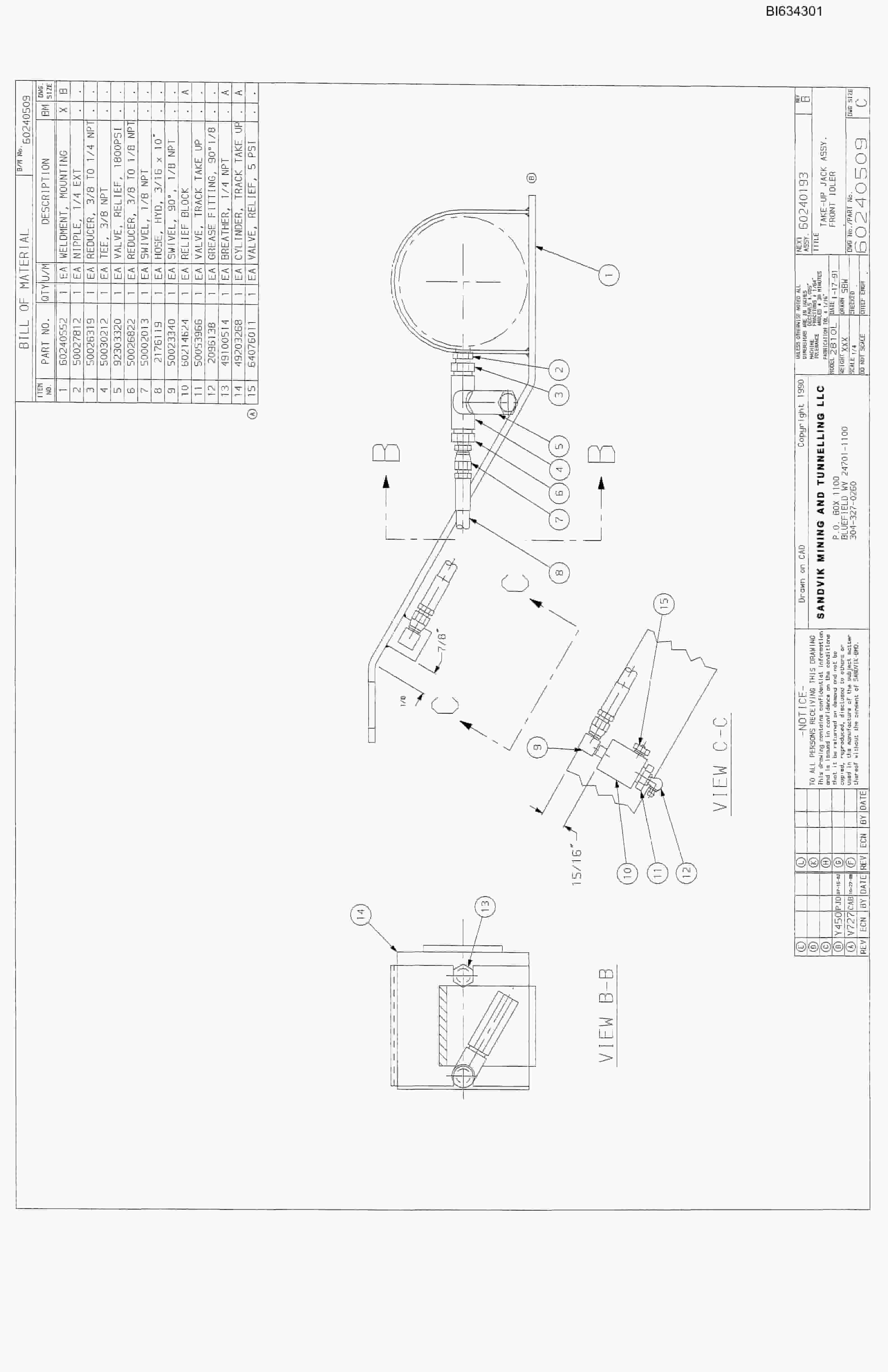 Bucyrus Dash Two Miner Parts Catalog BI634301-3