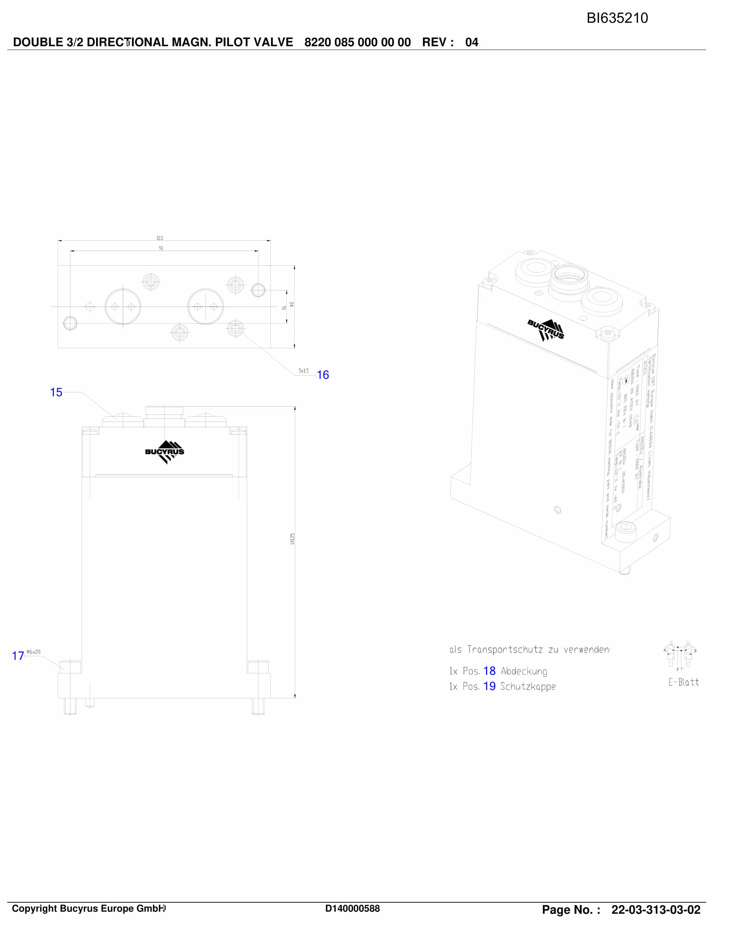 Bucyrus DATONG TASHAN 5, Shearer System Parts Catalog BI635210-3