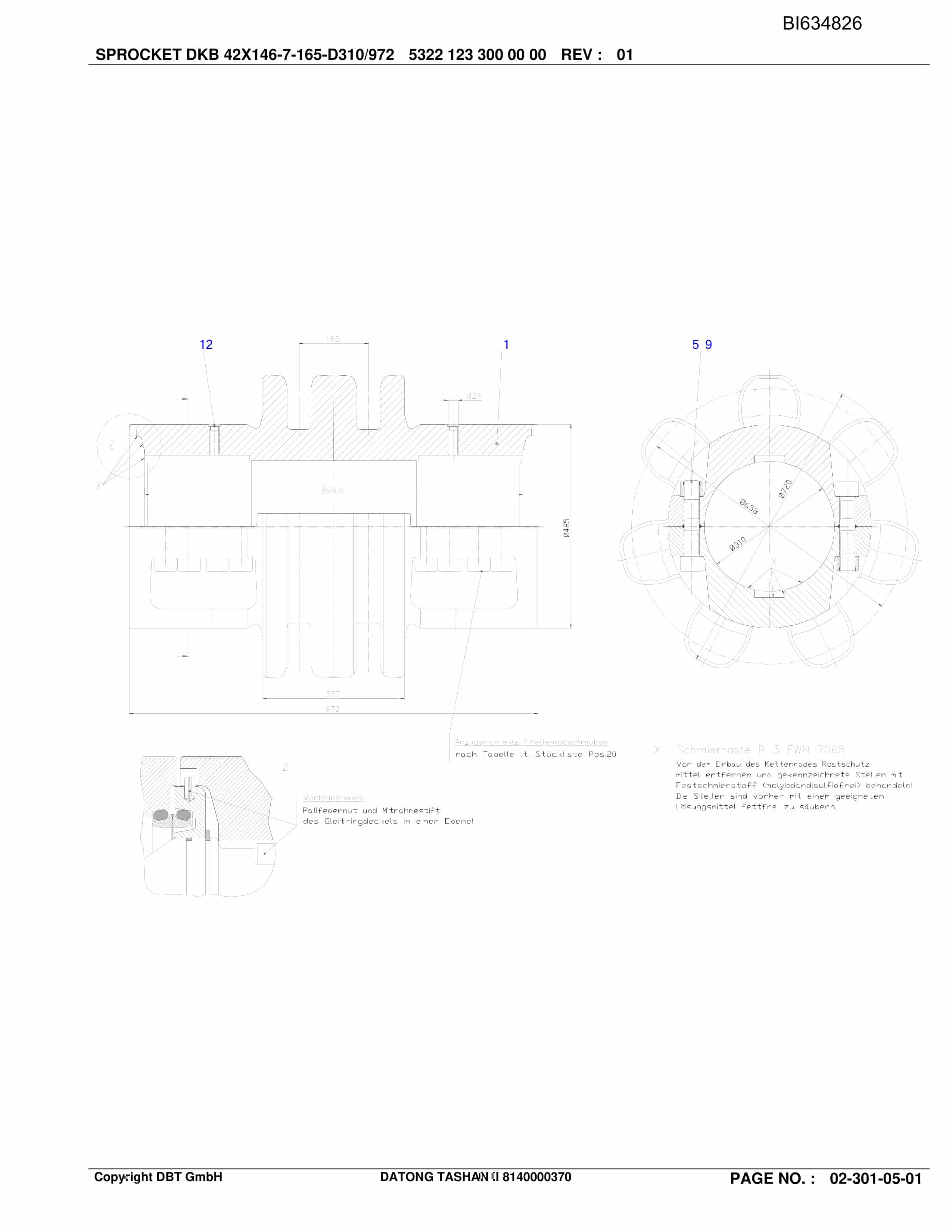 Bucyrus DATONG-TASHAN II, SH-AFC PF 6-1142 Parts Catalog BI634826-2