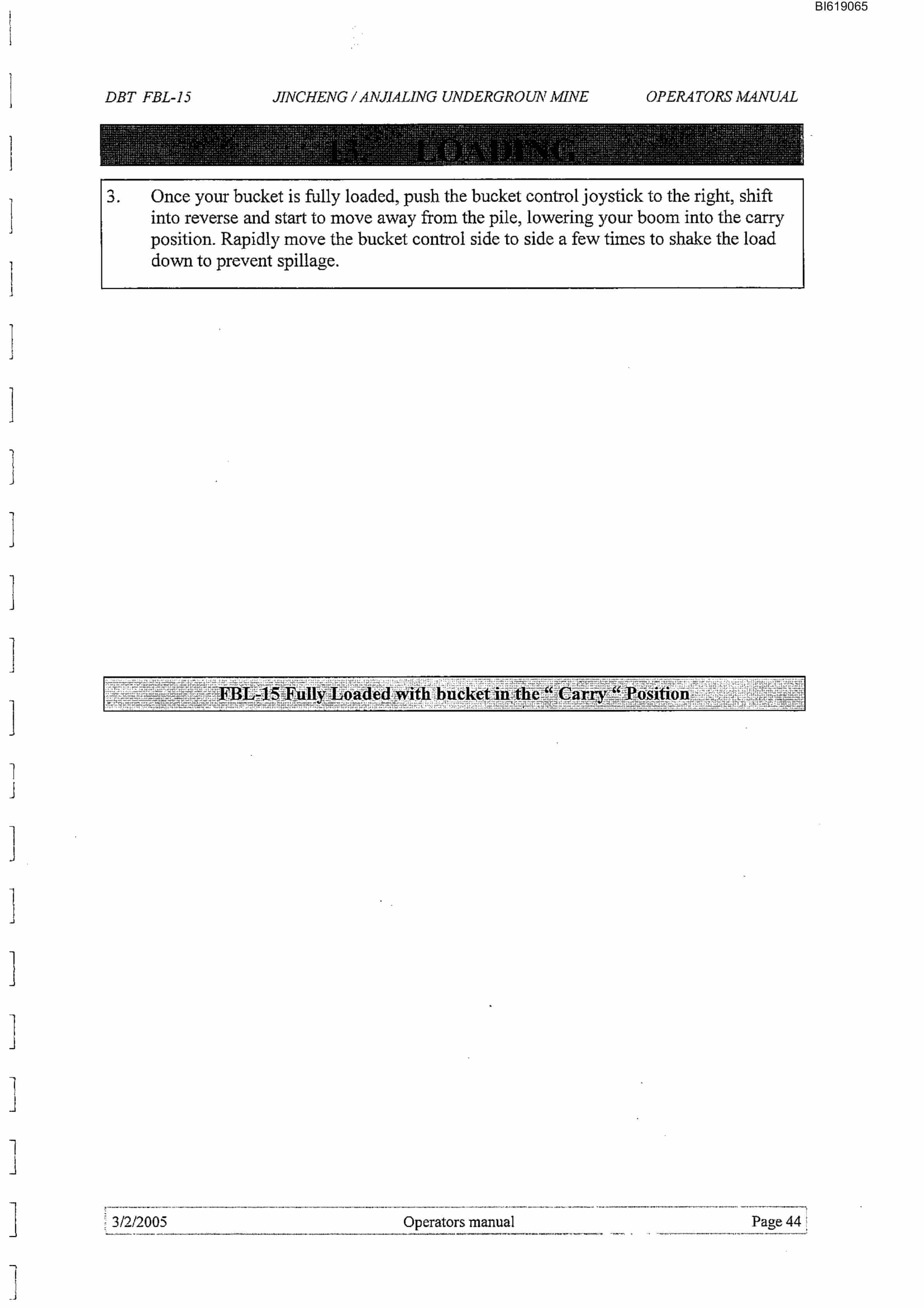 Bucyrus DBT Diesel FBL-15 Technical Manual BI619065-5