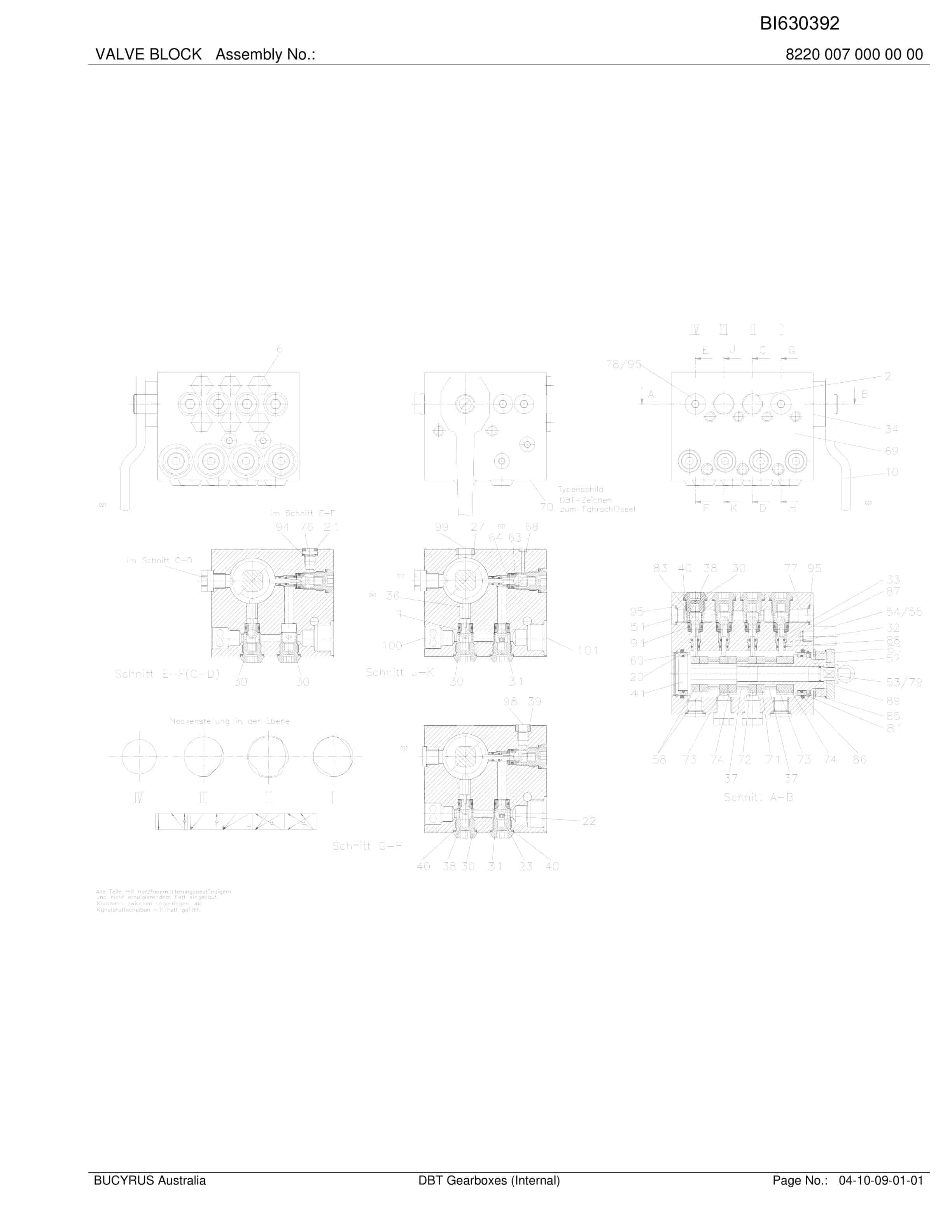 Bucyrus DBT Gearboxes (Internal) Parts Catalog BI630392-2