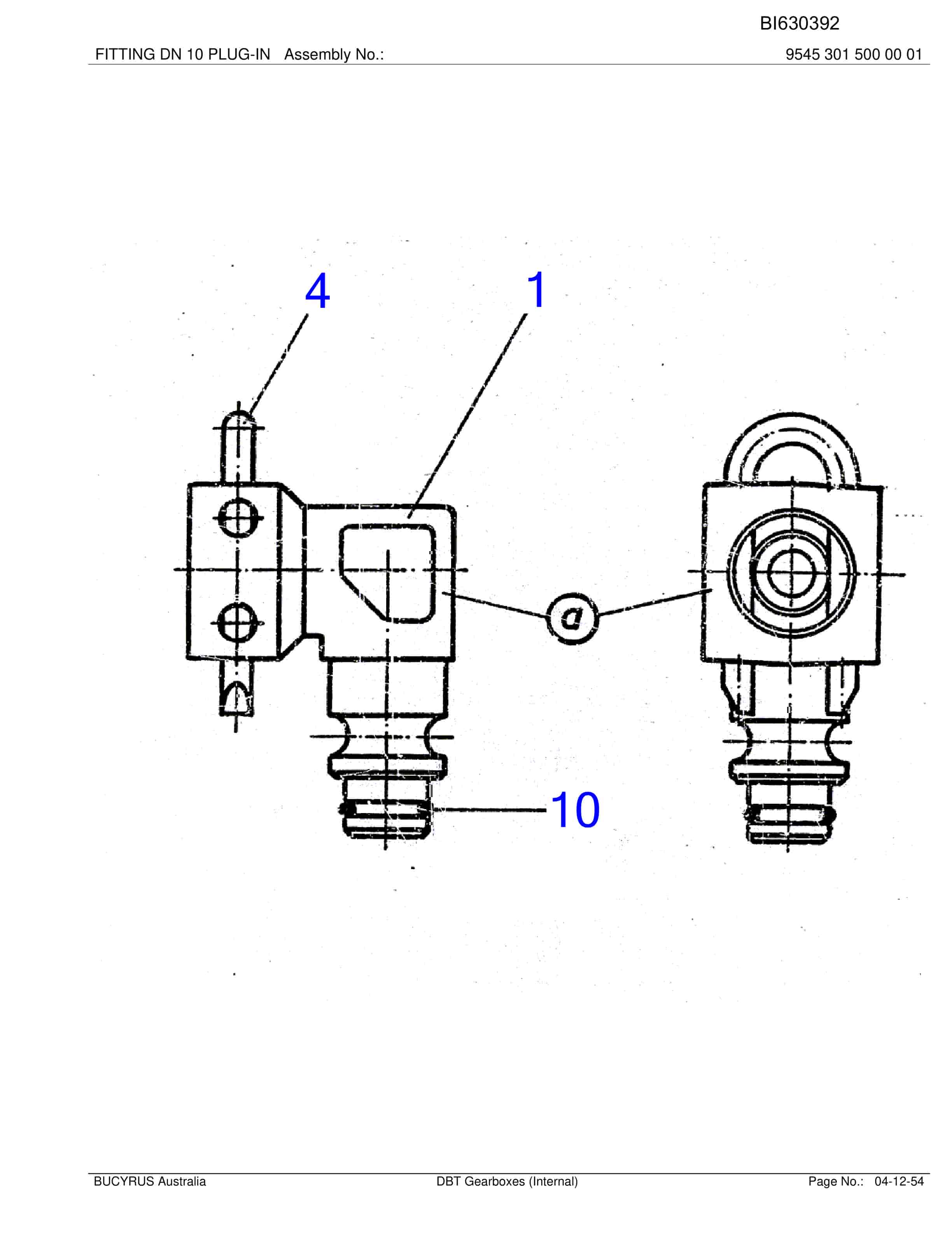 Bucyrus DBT Gearboxes (Internal) Parts Catalog BI630392-5