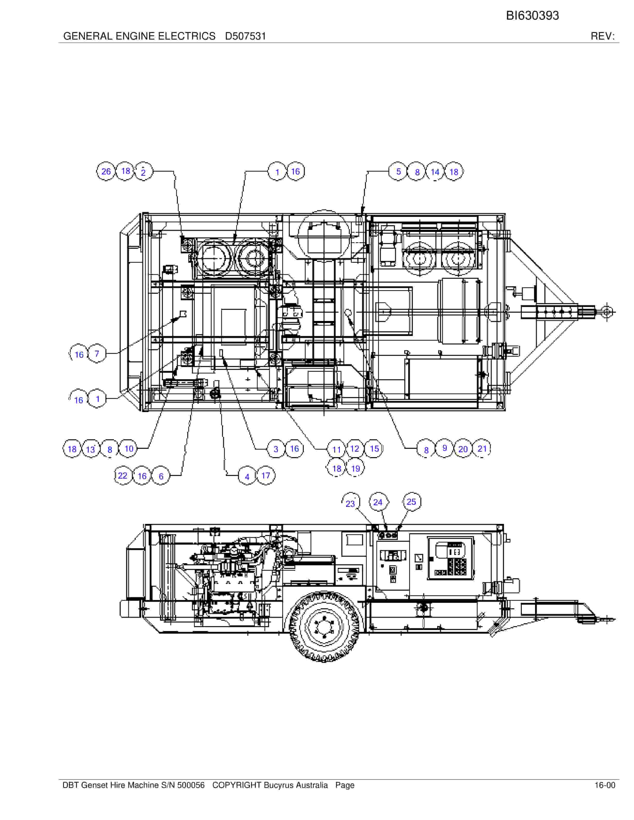 Bucyrus DBT Genset Hire Machine Parts Catalog BI630393-3