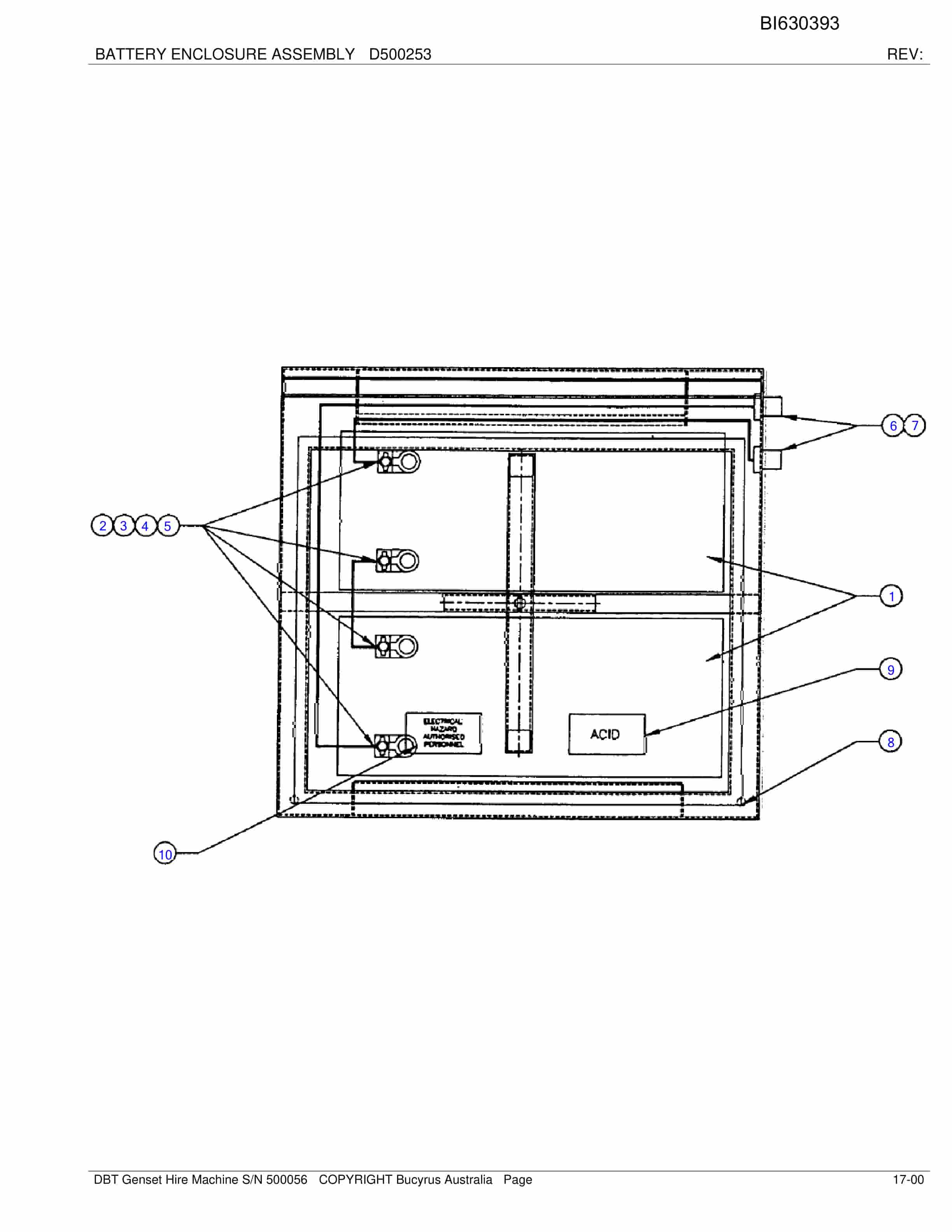 Bucyrus DBT Genset Hire Machine Parts Catalog BI630393-5