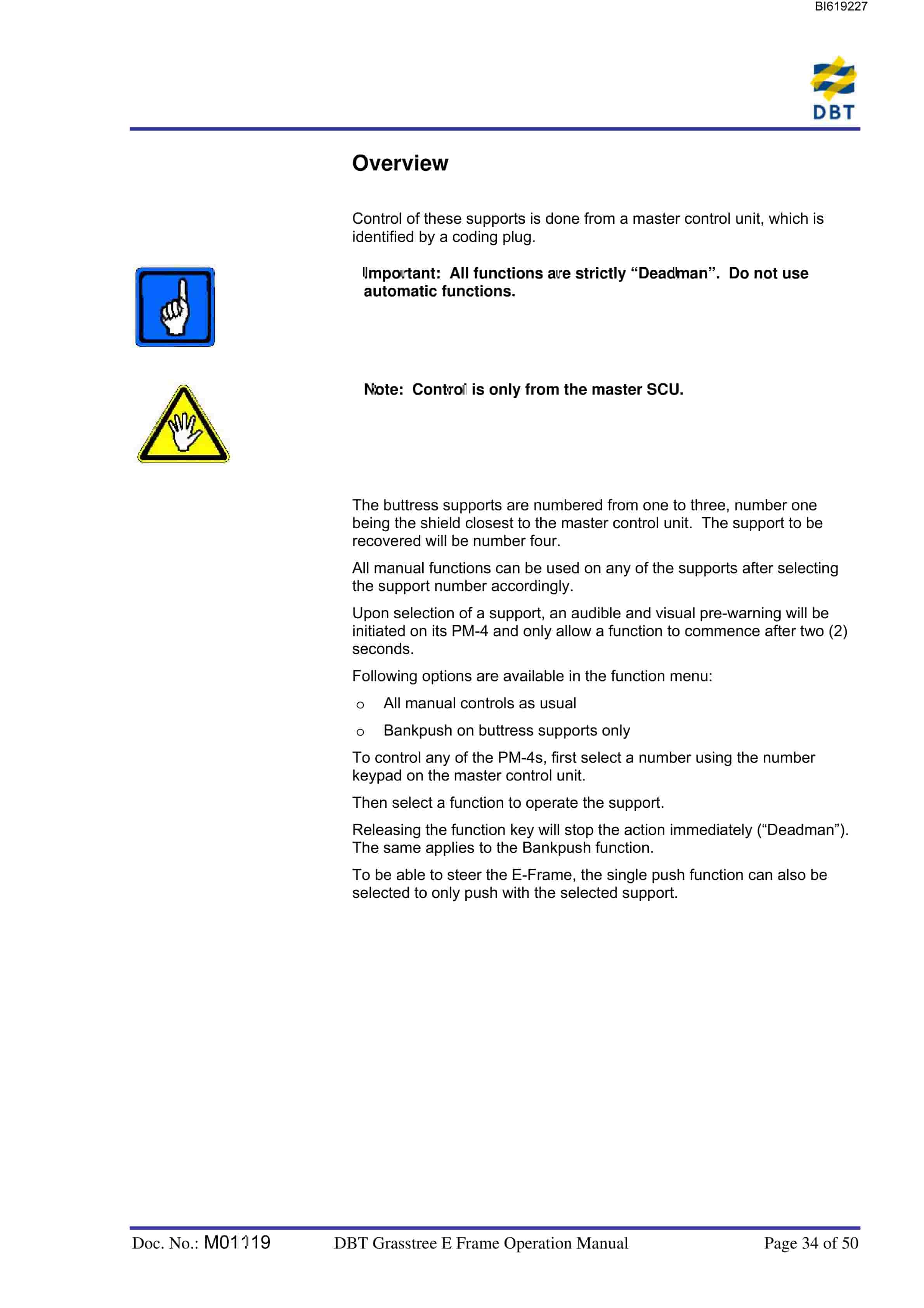 Bucyrus DBT Grasstree E Frame Technical Manual BI619227-3