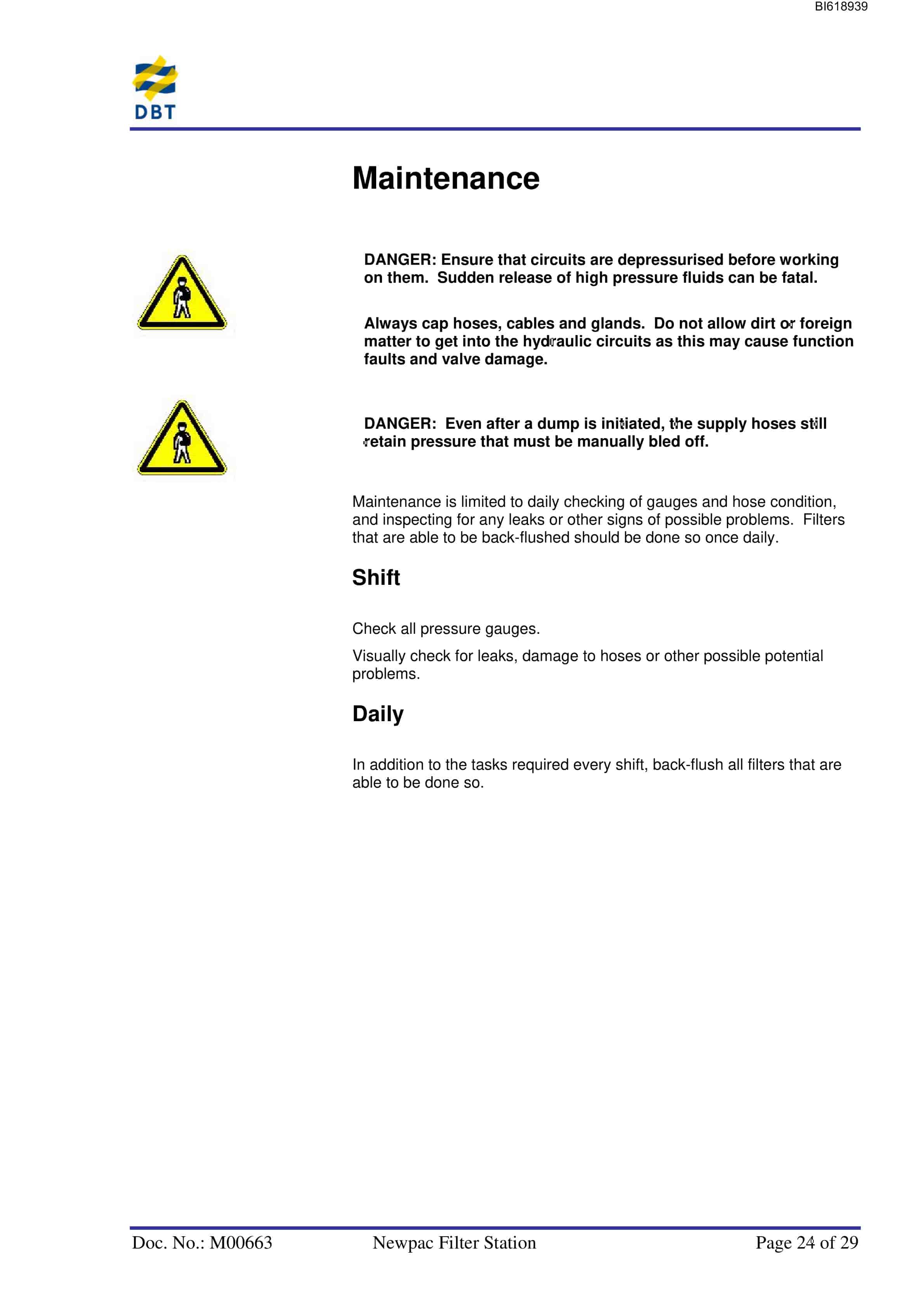Bucyrus DBT Newpac Filter Station Technical Manual BI618939 5 Bucyrus DBT Newpac Filter Station Technical Manual BI618939 - Image 5