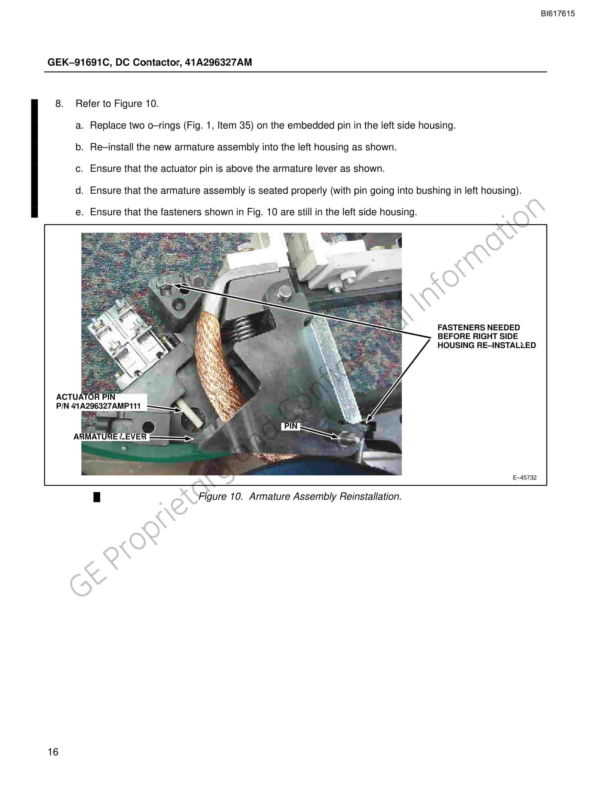 Bucyrus DC Contactor, 41A296327AM Technical Manual BI617615-4