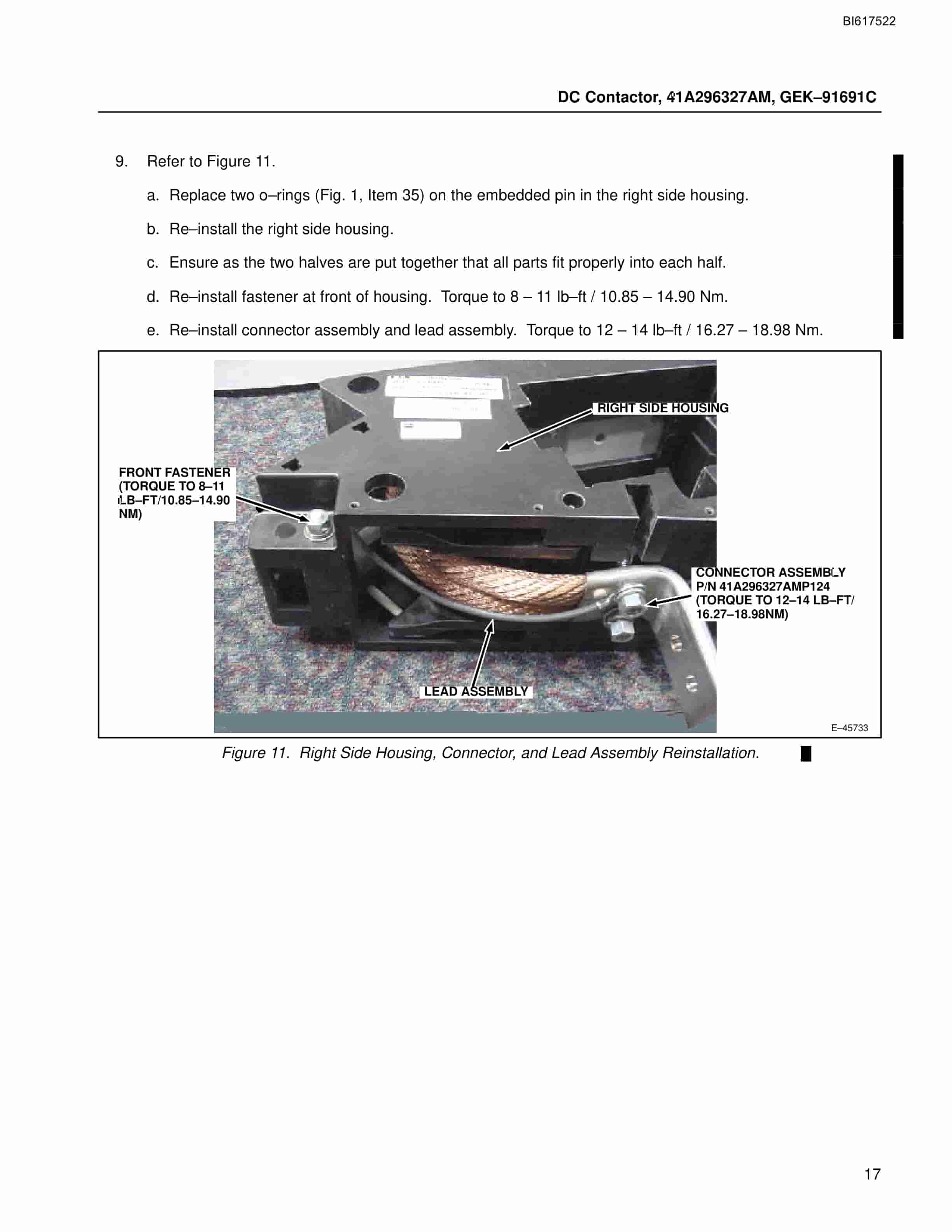 Bucyrus DC Contactor, 41A296372AM Technical Manual BI617522-4