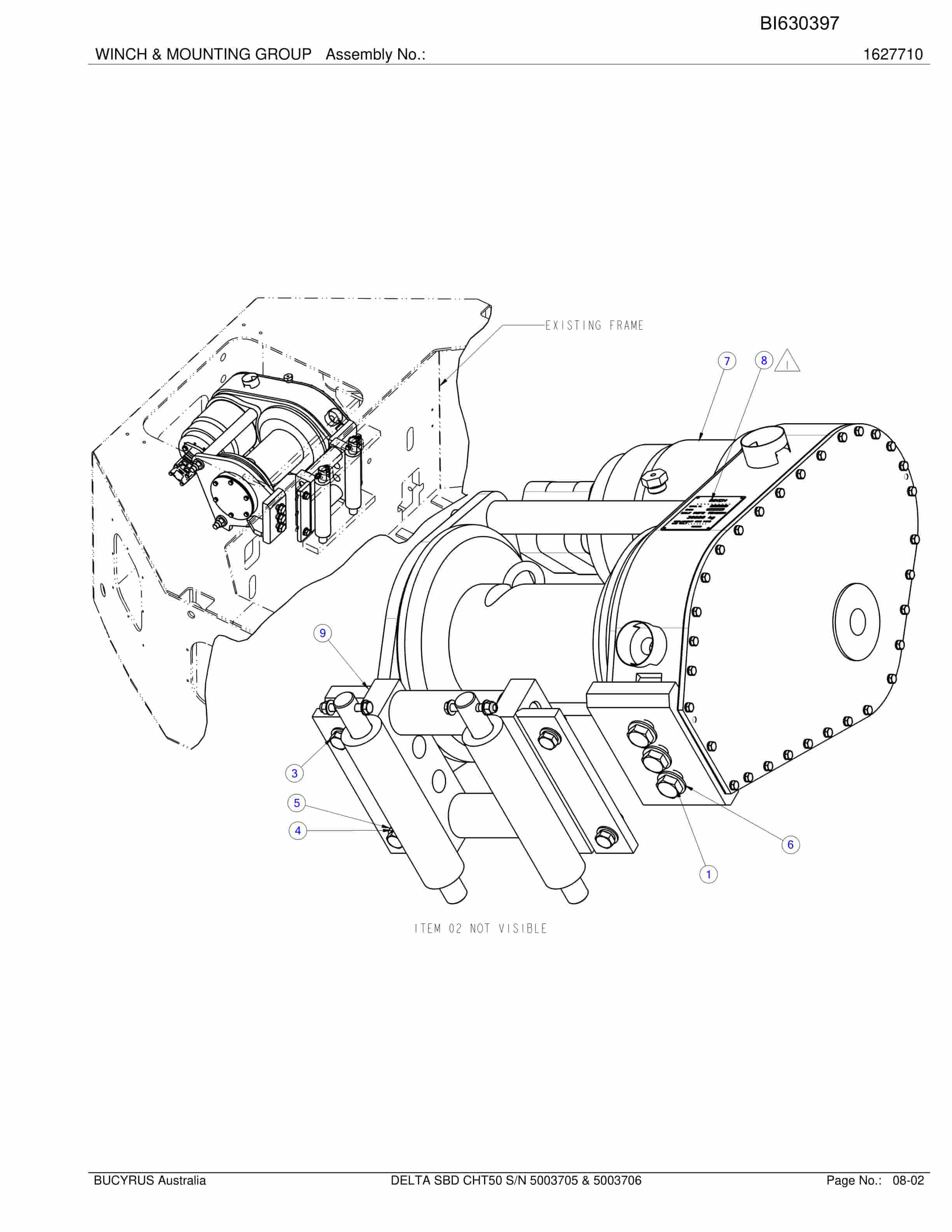 Bucyrus Delta SBD SH150 CHT50 2012 Parts Catalog BI630397-5