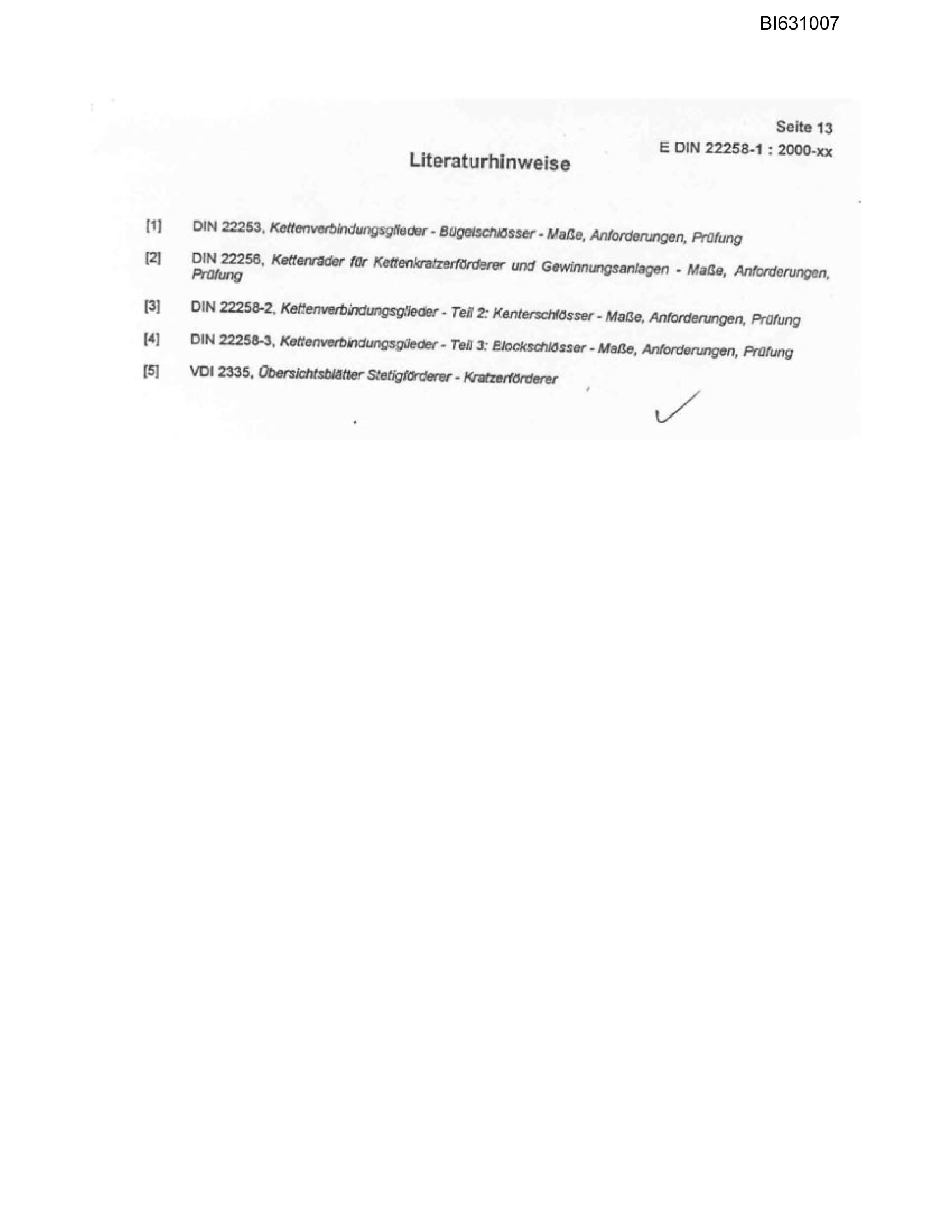 Bucyrus DIN Standards Parts Catalog BI631007-5