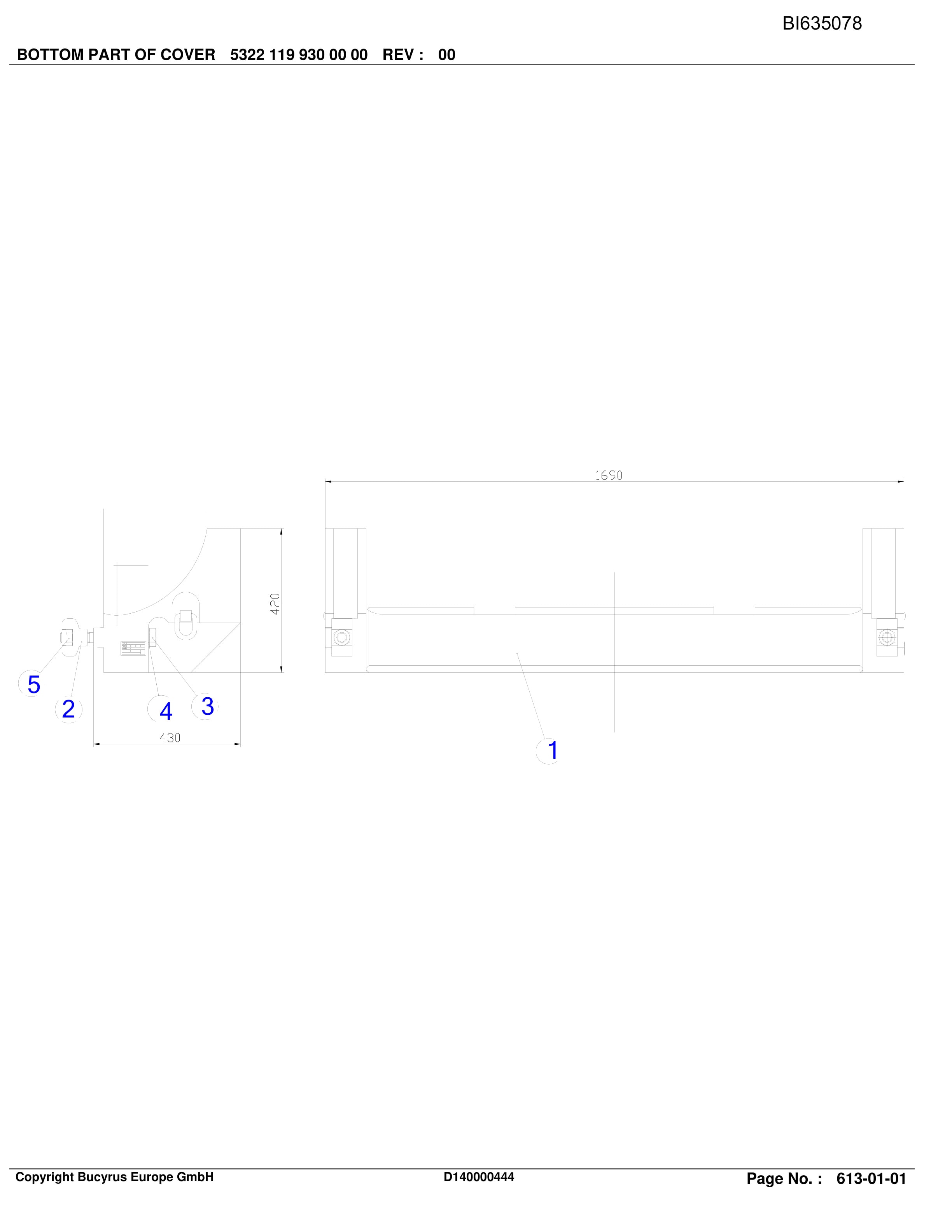 Bucyrus DONGZHOUJAO Stationary BSL Parts Catalog BI635078-2
