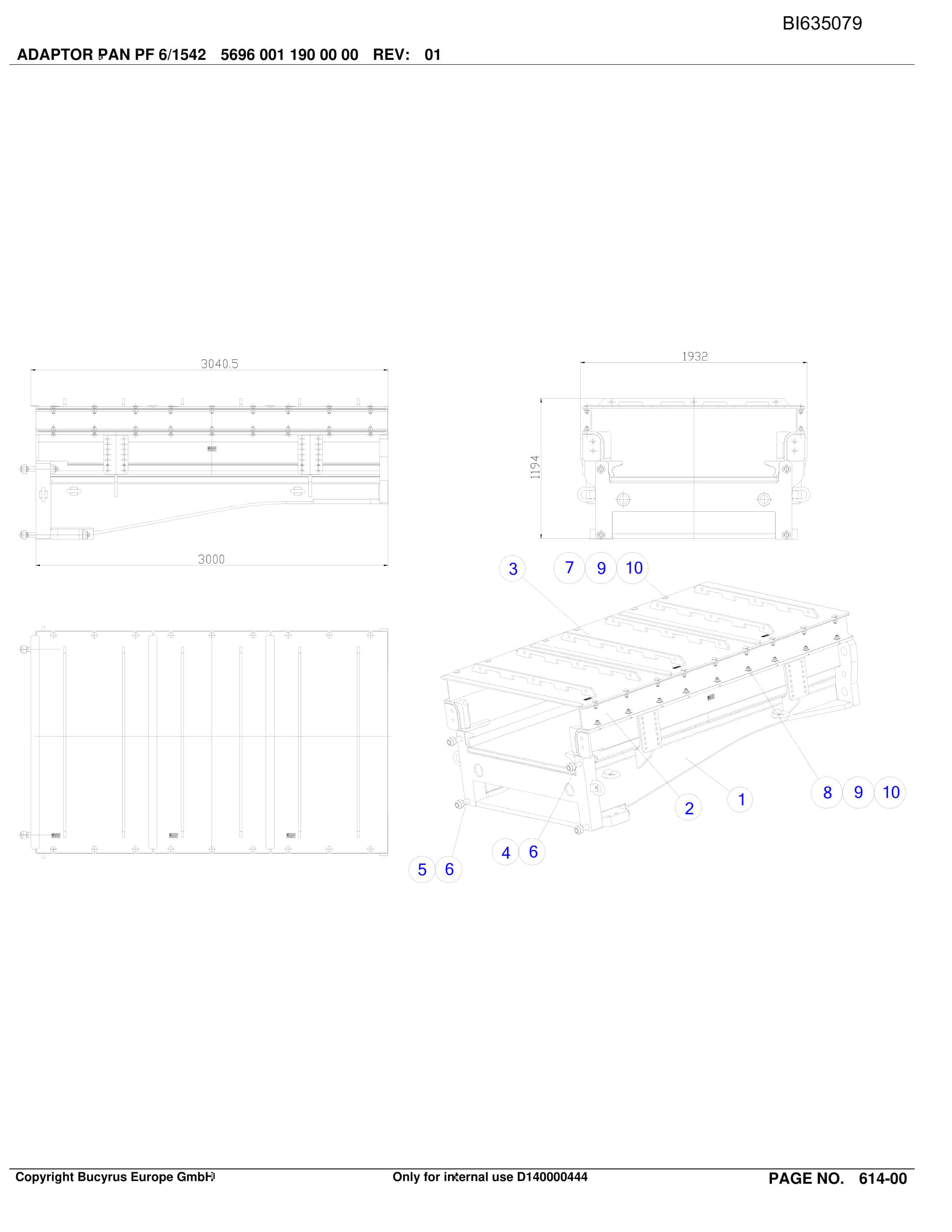 Bucyrus DONGZHOUJAO Stationary BSL Parts Catalog BI635079-3