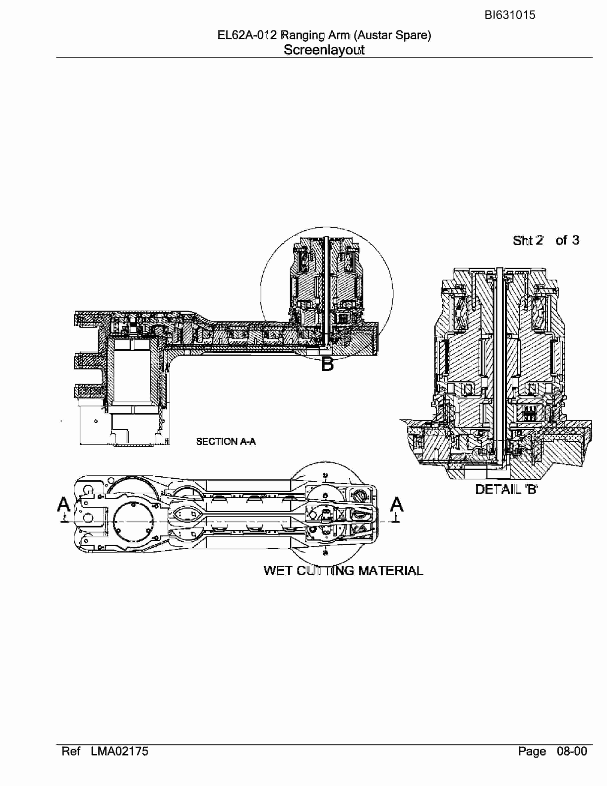 Bucyrus EL62A-012 Ranging Arm Parts Catalog BI631015-4