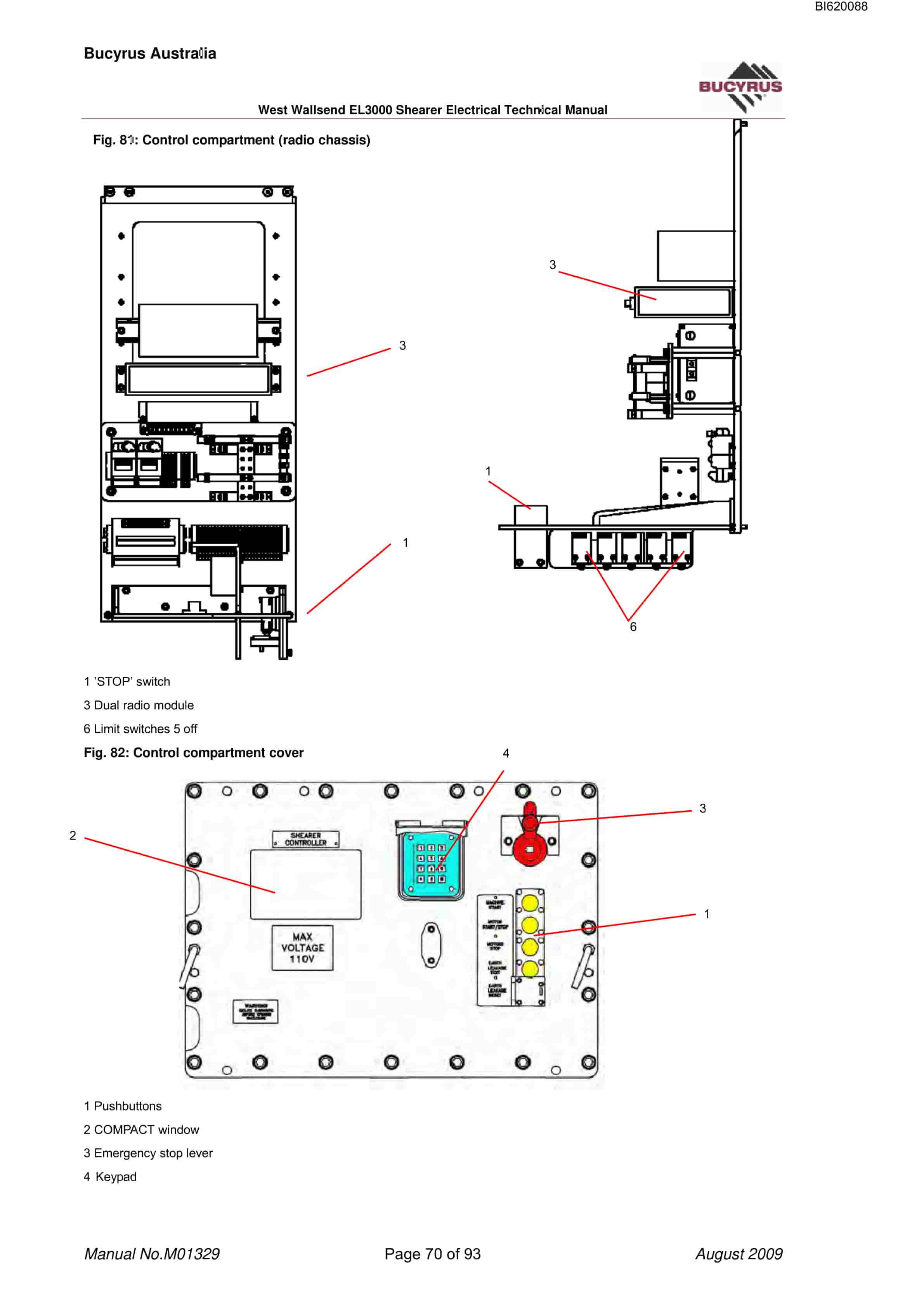Bucyrus Electra EL3000Shearer Electrical Technical Manual BI620088-4