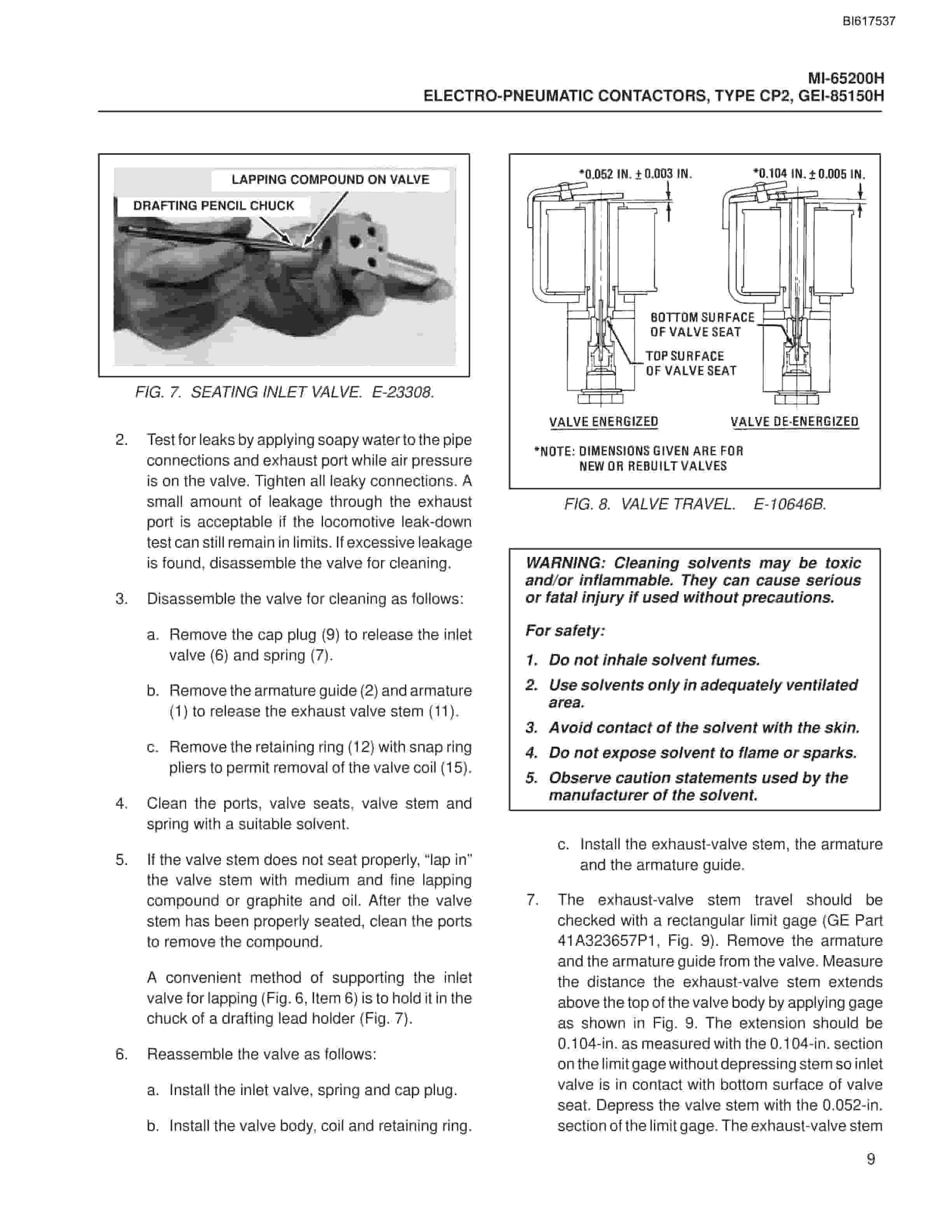 Bucyrus Electro-Pneumatic Contractors Type CP2 Technical Manual BI617537-4