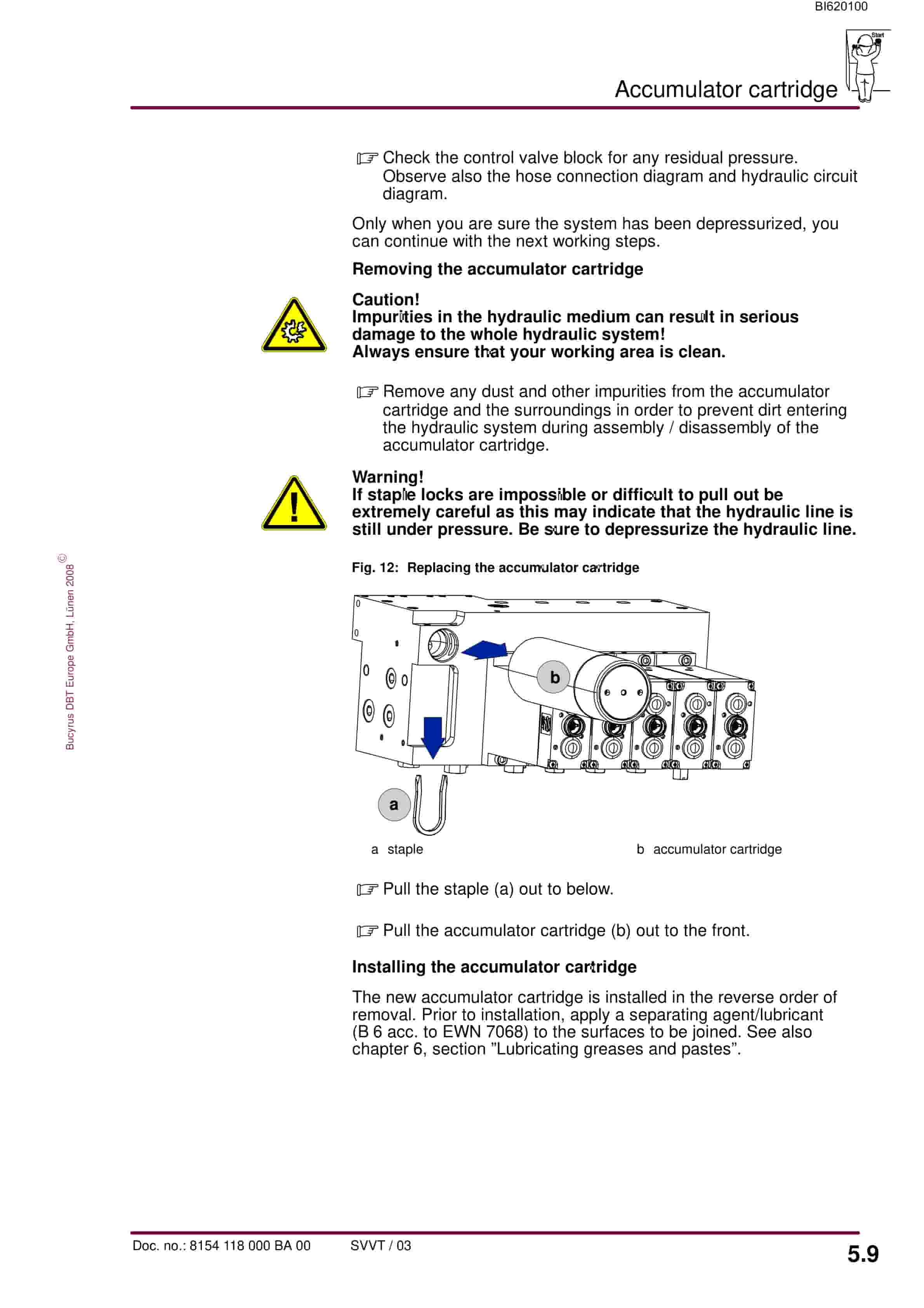 Bucyrus Electrohydraulic Control Unit, 10 Functions Technical Manual BI620100-3