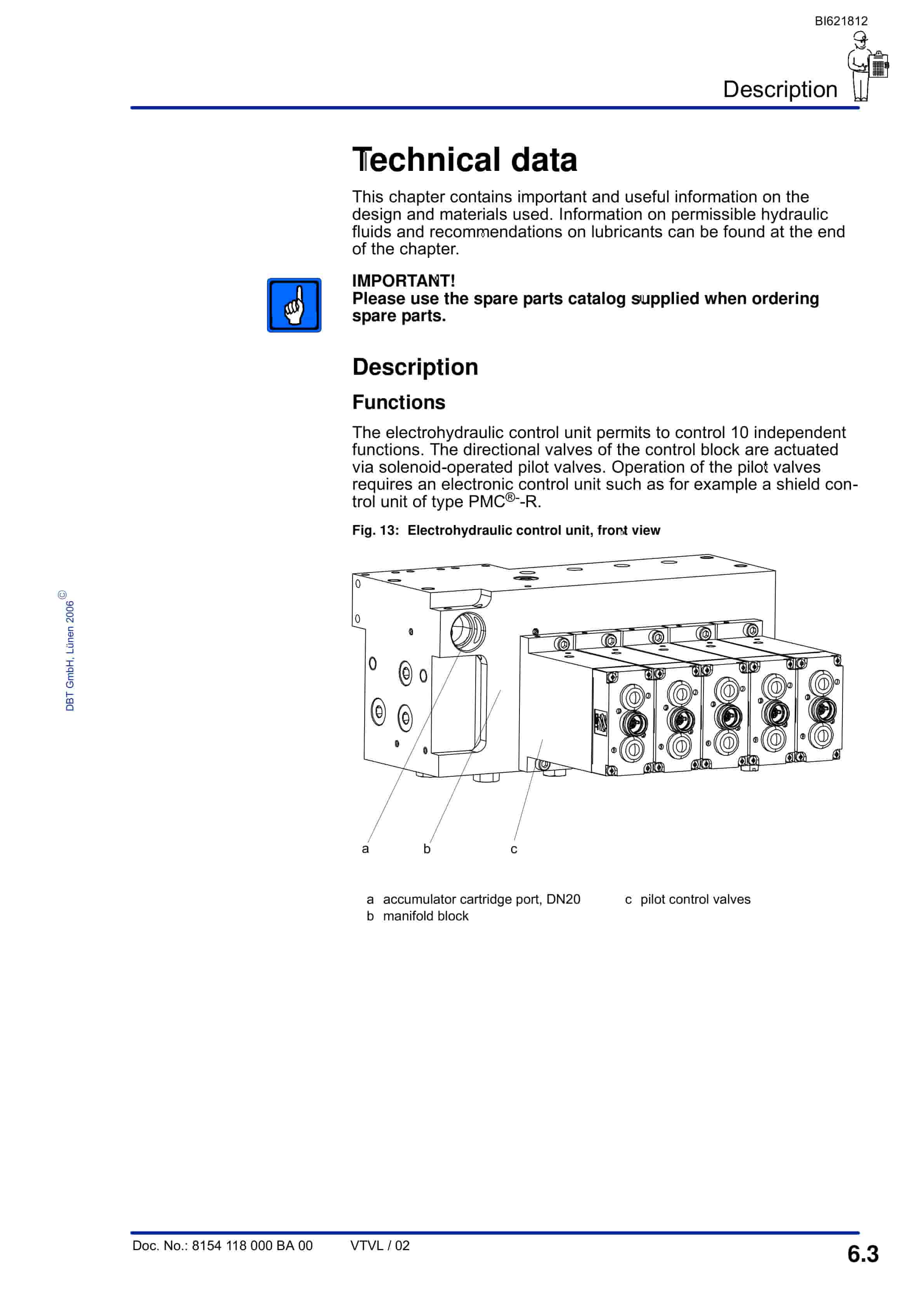 Bucyrus Electrohydraulic Control Unit, 10 Functions Technical Manual BI621812-4