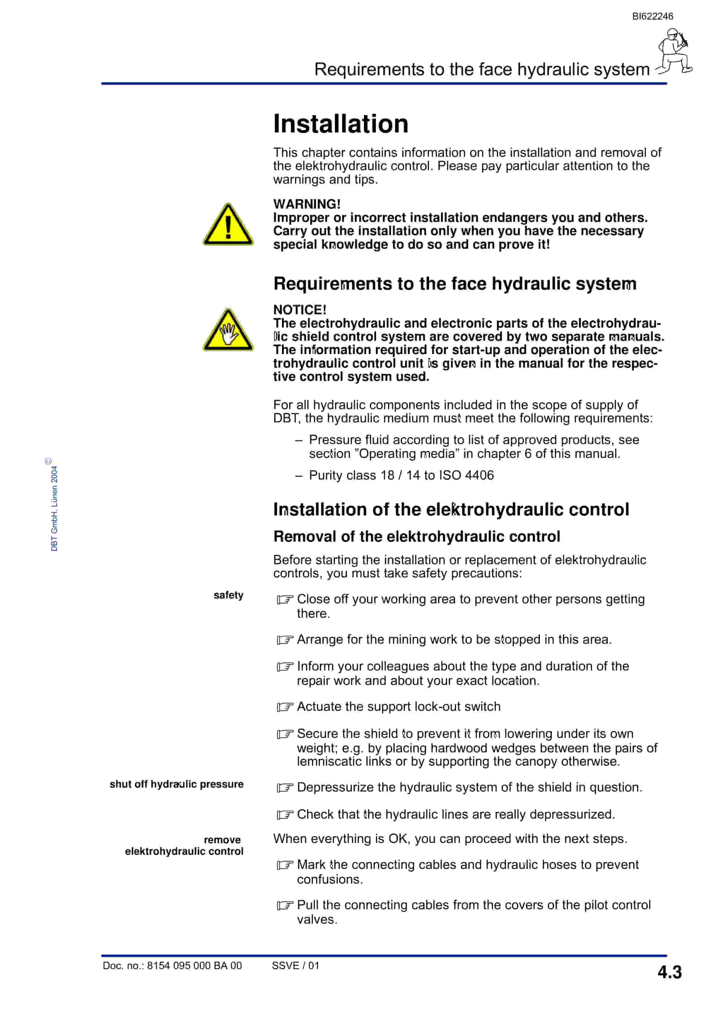 Bucyrus Electrohydraulic Control Unit, 10 Funktions Technical Manual BI622246-2