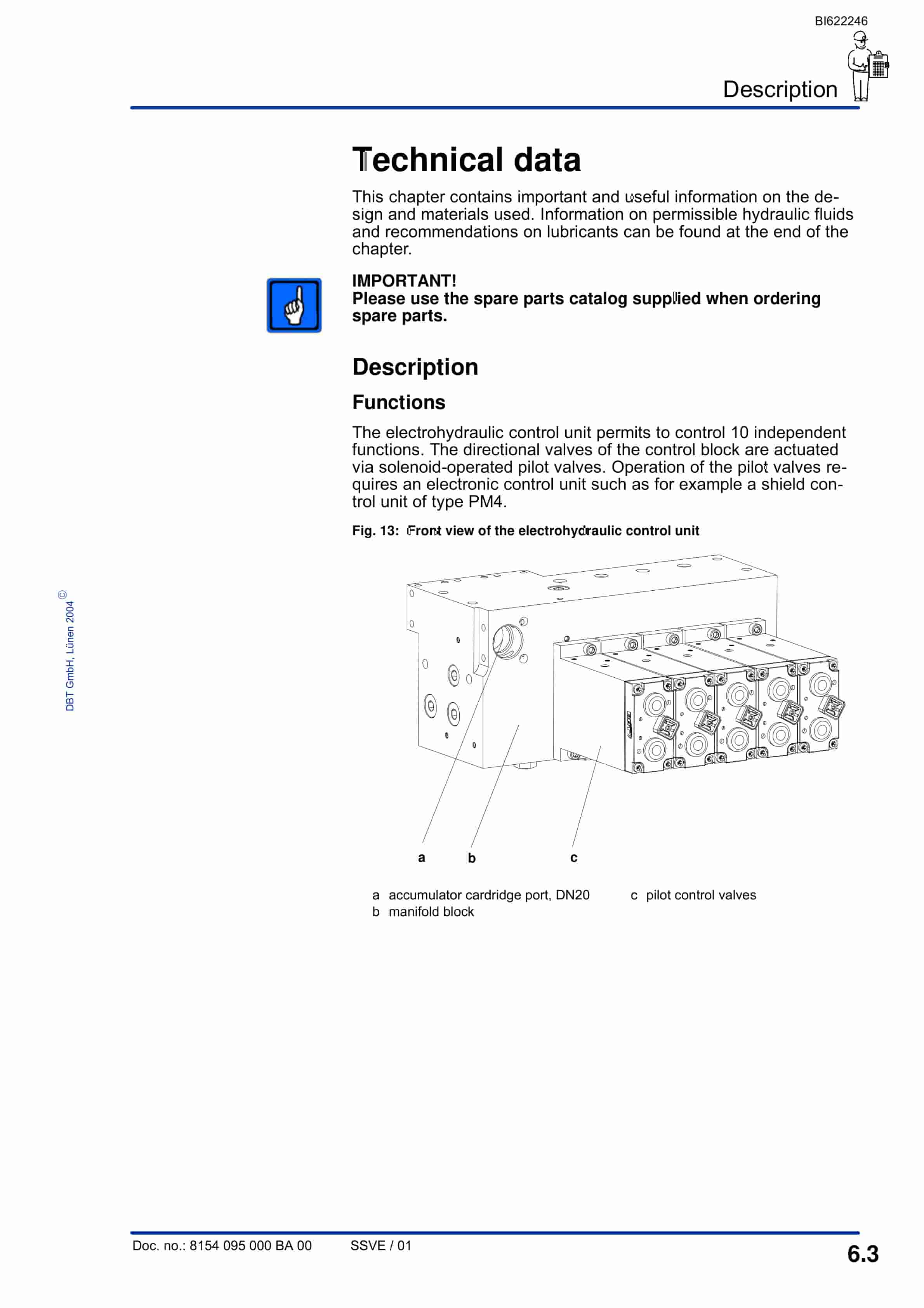 Bucyrus Electrohydraulic Control Unit, 10 Funktions Technical Manual BI622246-4
