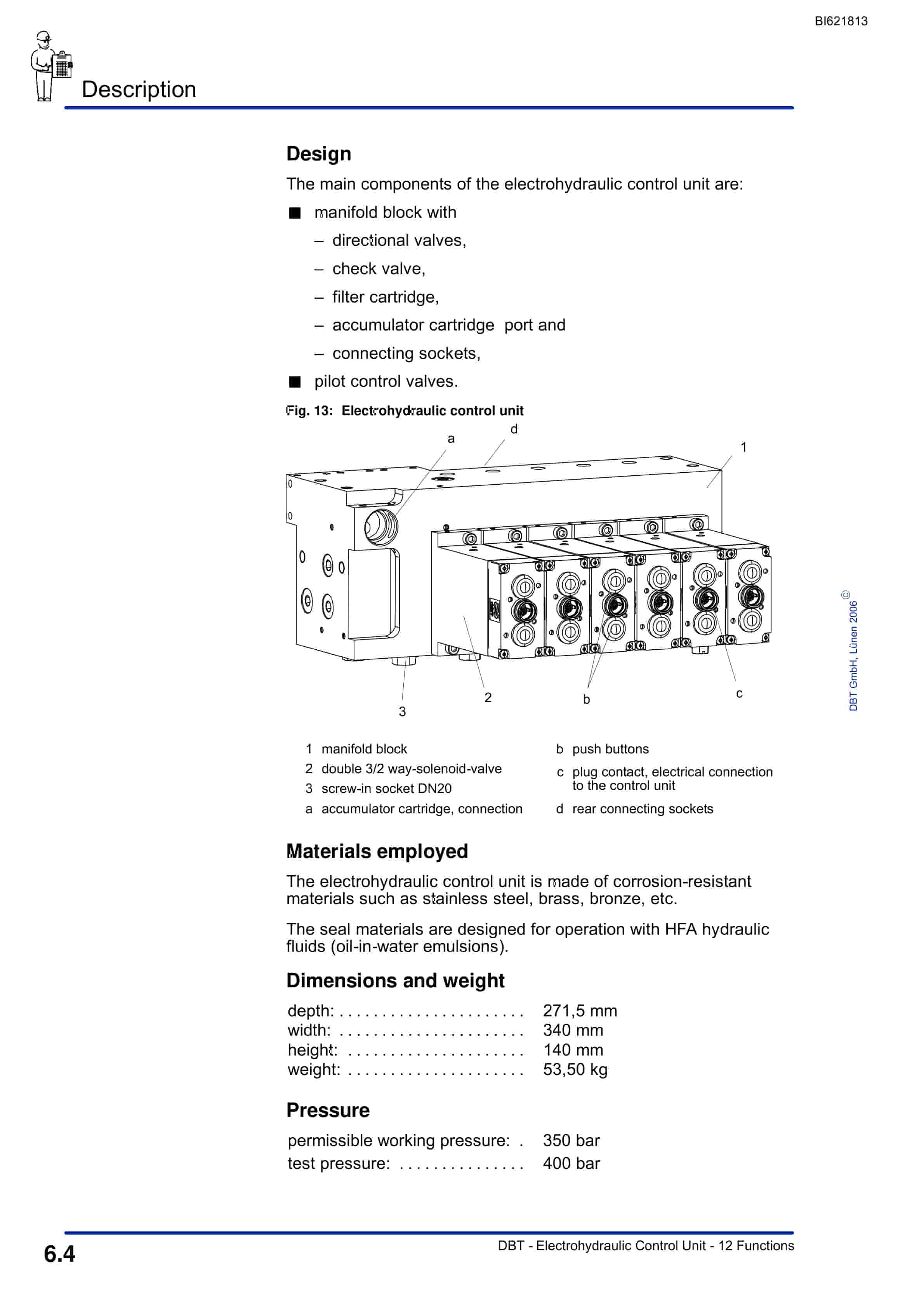 Bucyrus Electrohydraulic Control Unit, 12 Functions Technical Manual BI621813-4