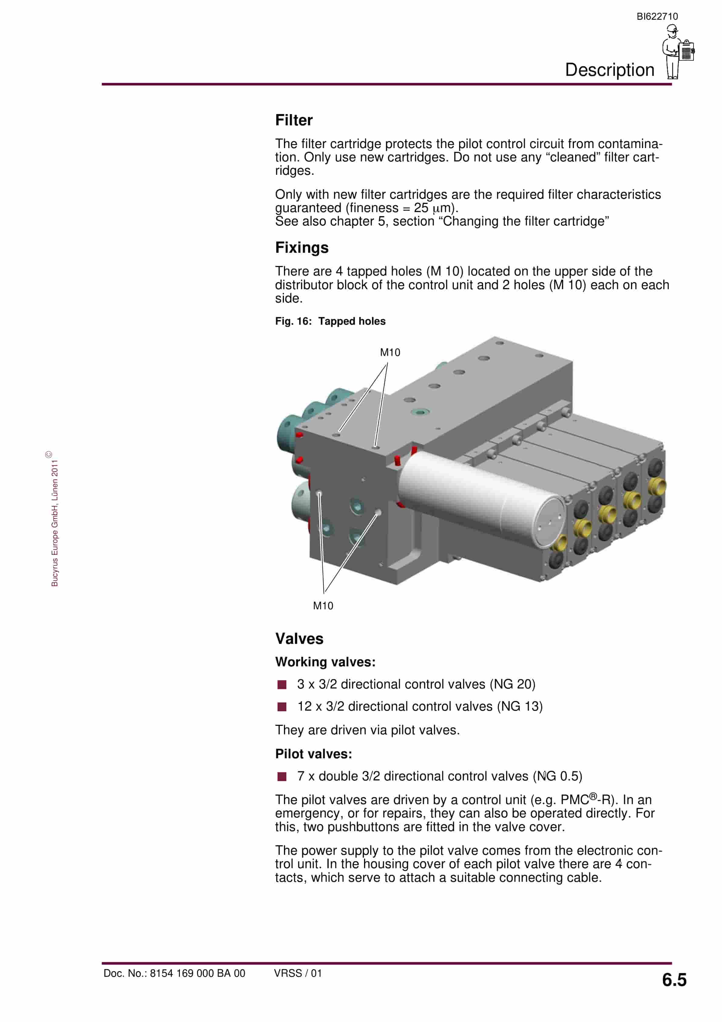 Bucyrus Electrohydraulic Control Unit, 14 Functions Operating Manual BI622710-4