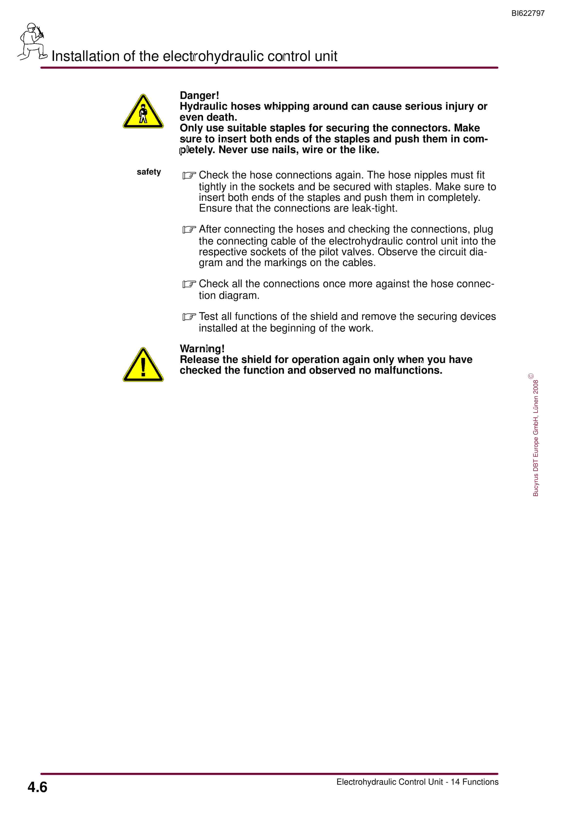 Bucyrus Electrohydraulic Control Unit, 14 Functions Operating Manual BI622797-2