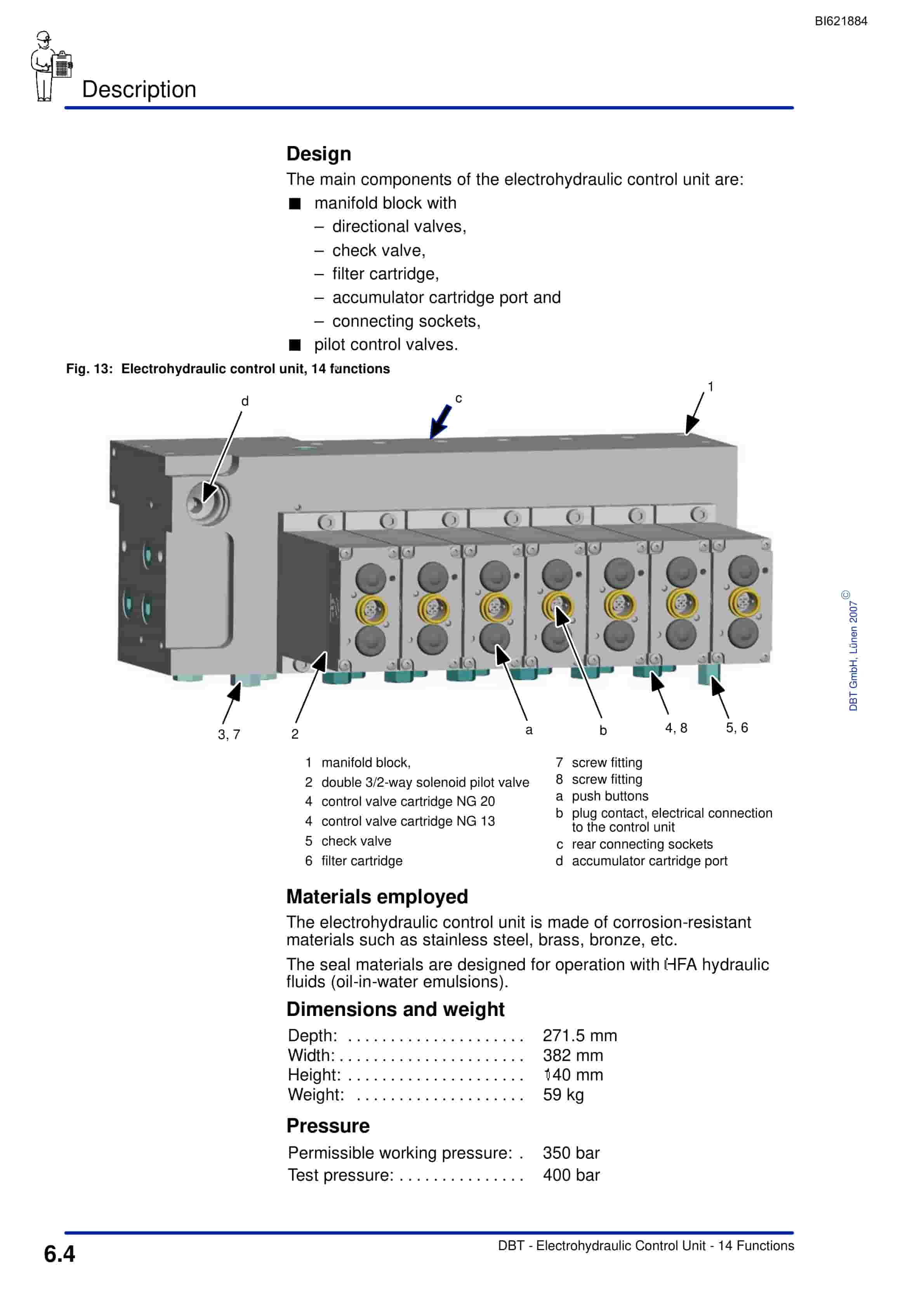 Bucyrus Electrohydraulic Control Unit, 14 Functions Technical Manual BI621884-4