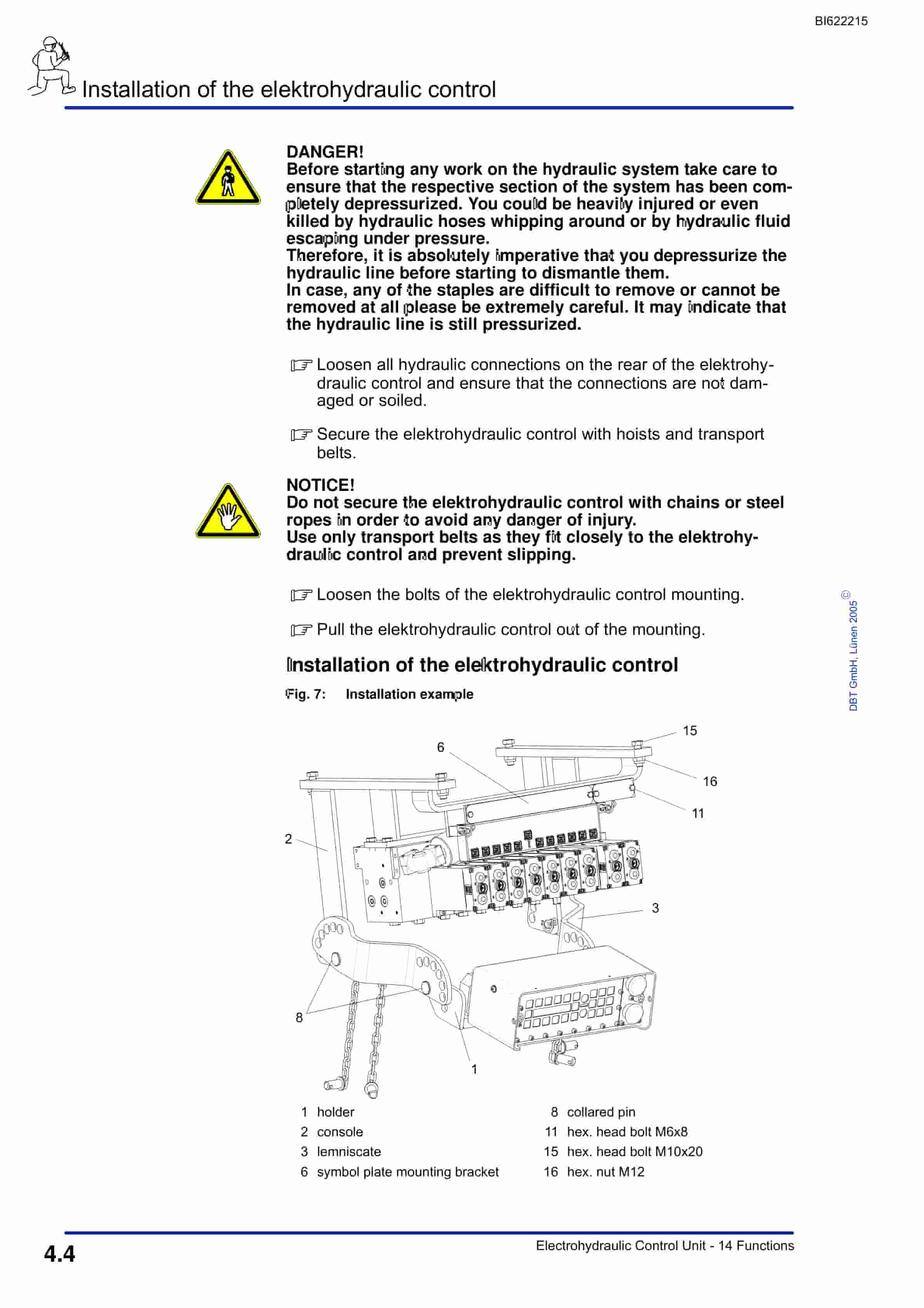 Bucyrus Electrohydraulic Control Unit, 14 Functions Technical Manual BI622215-2