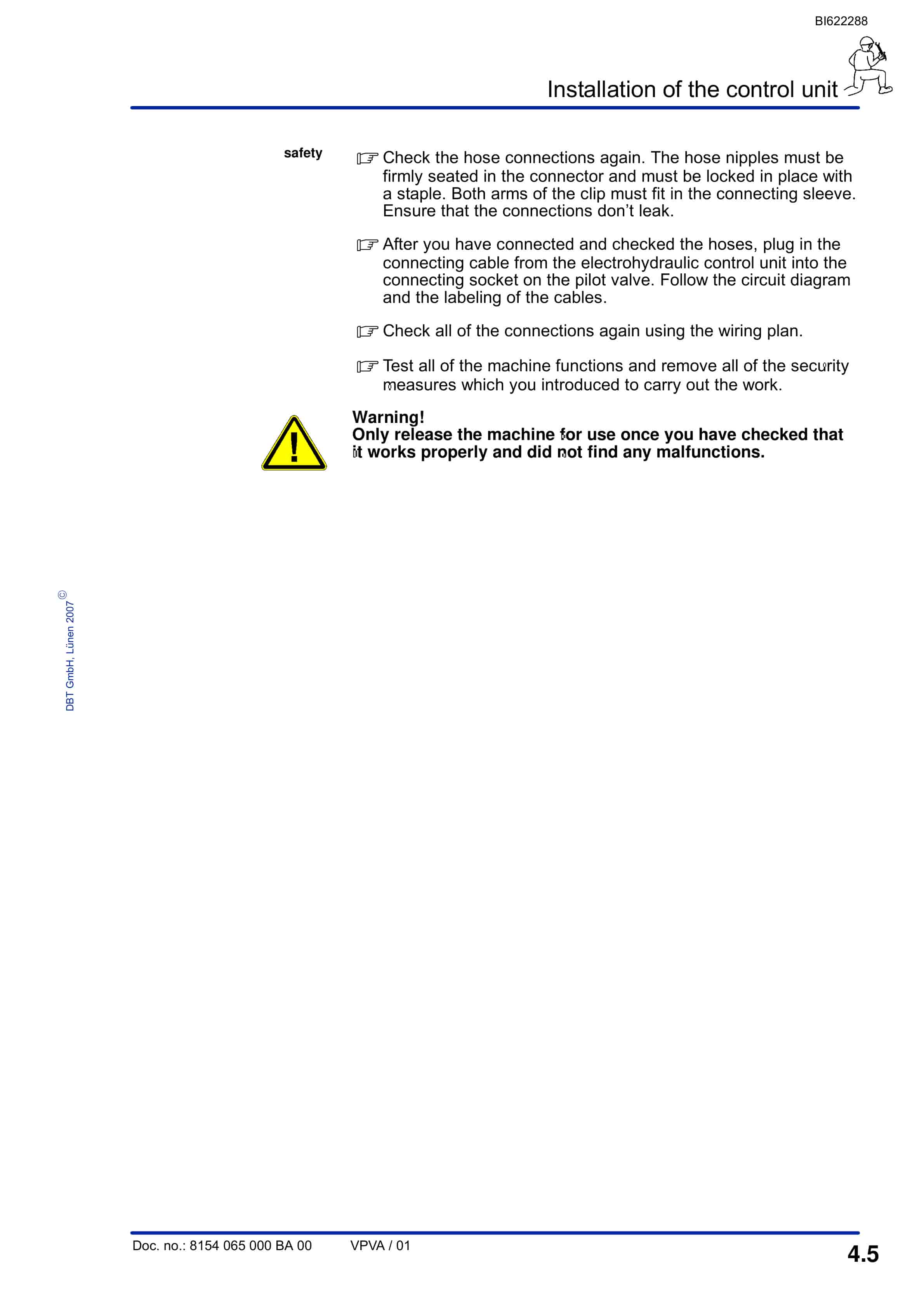 Bucyrus Electrohydraulic Control Unit, 2 Functions Technical Manual BI622288-2