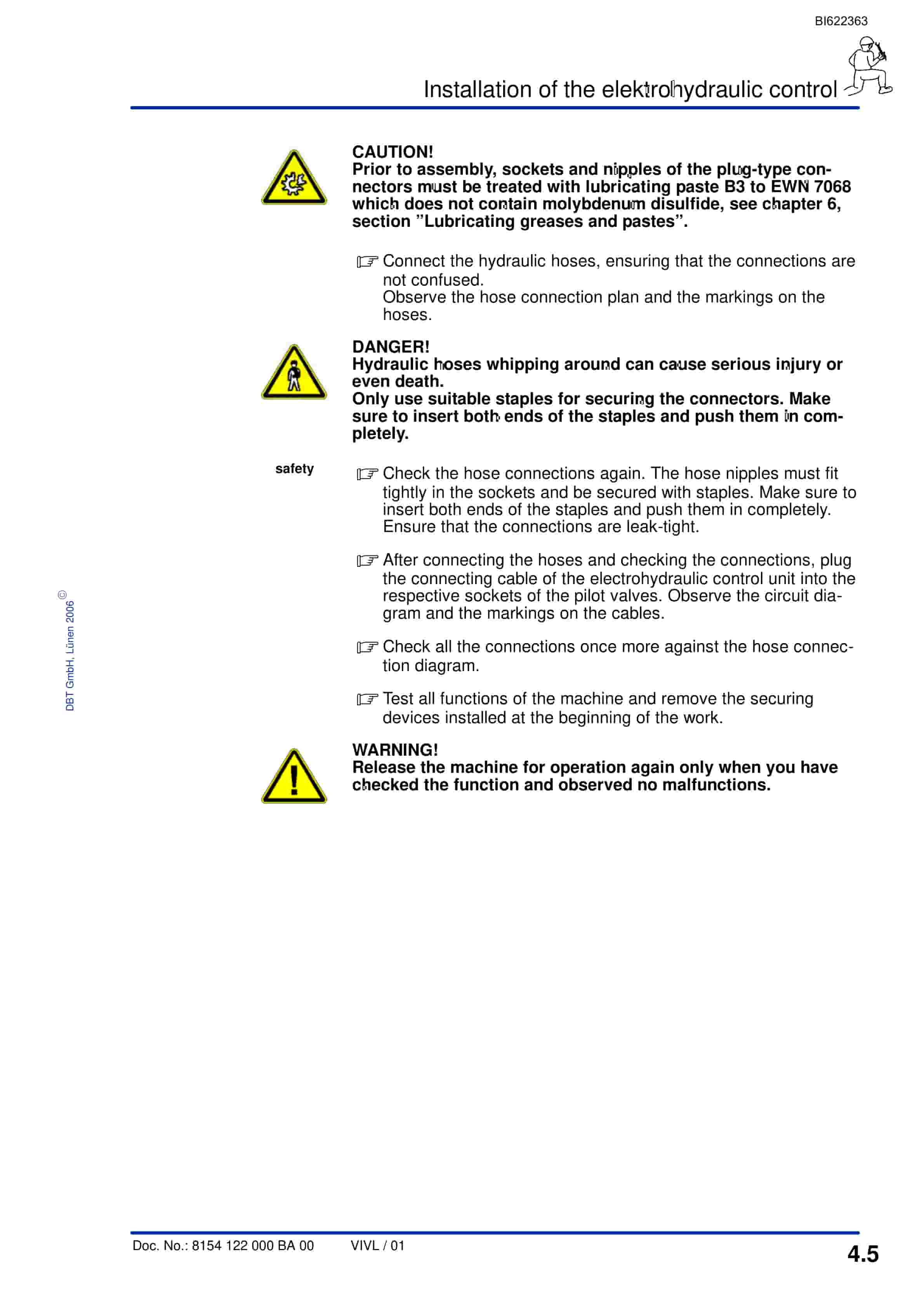 Bucyrus Electrohydraulic Control Unit, 2 Functions Technical Manual BI622363-2