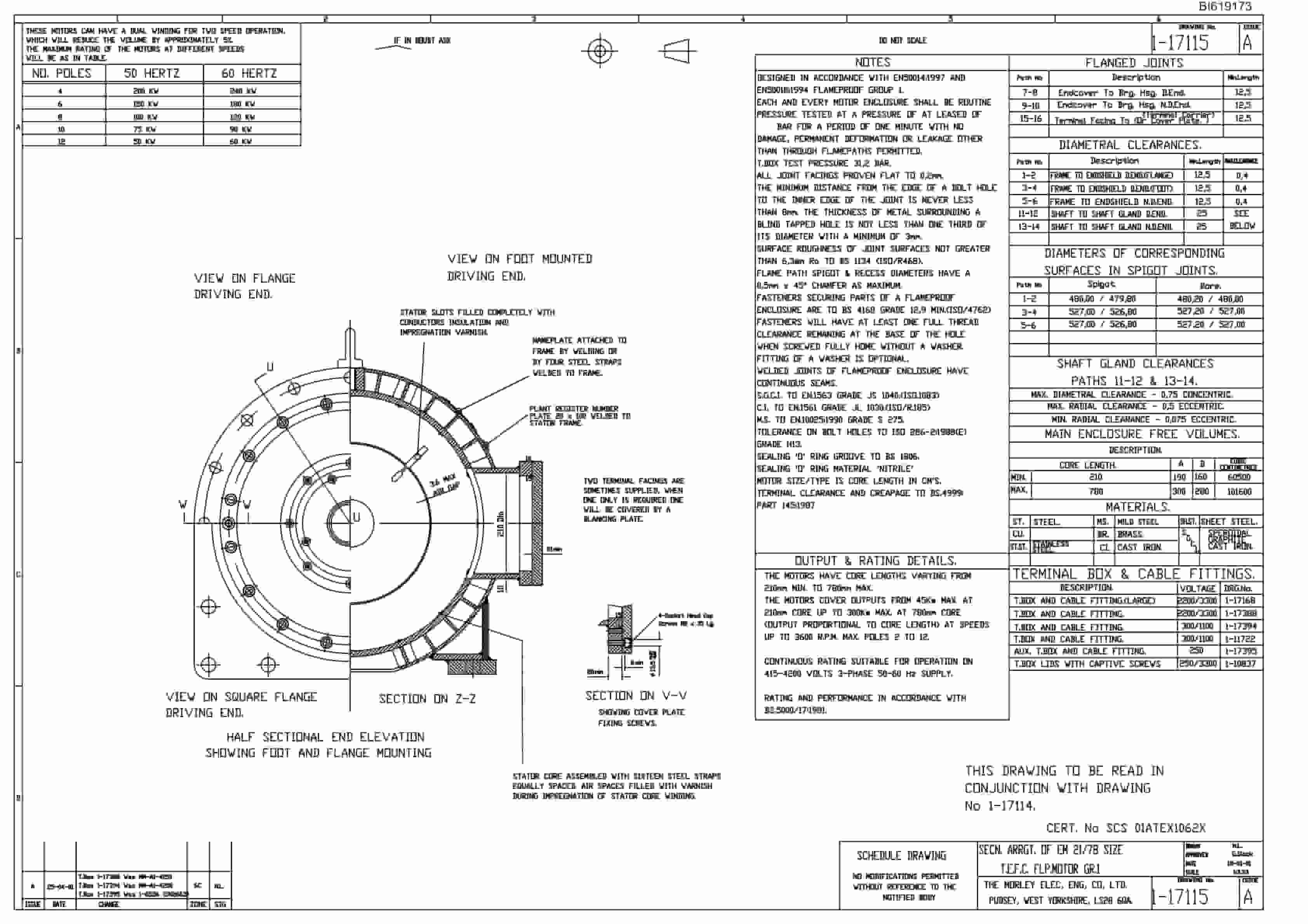 Bucyrus EMW52L 250kW BSL-Crusher AC 3 Phase Induction TEWJC Motor Technical Manual BI619173-5
