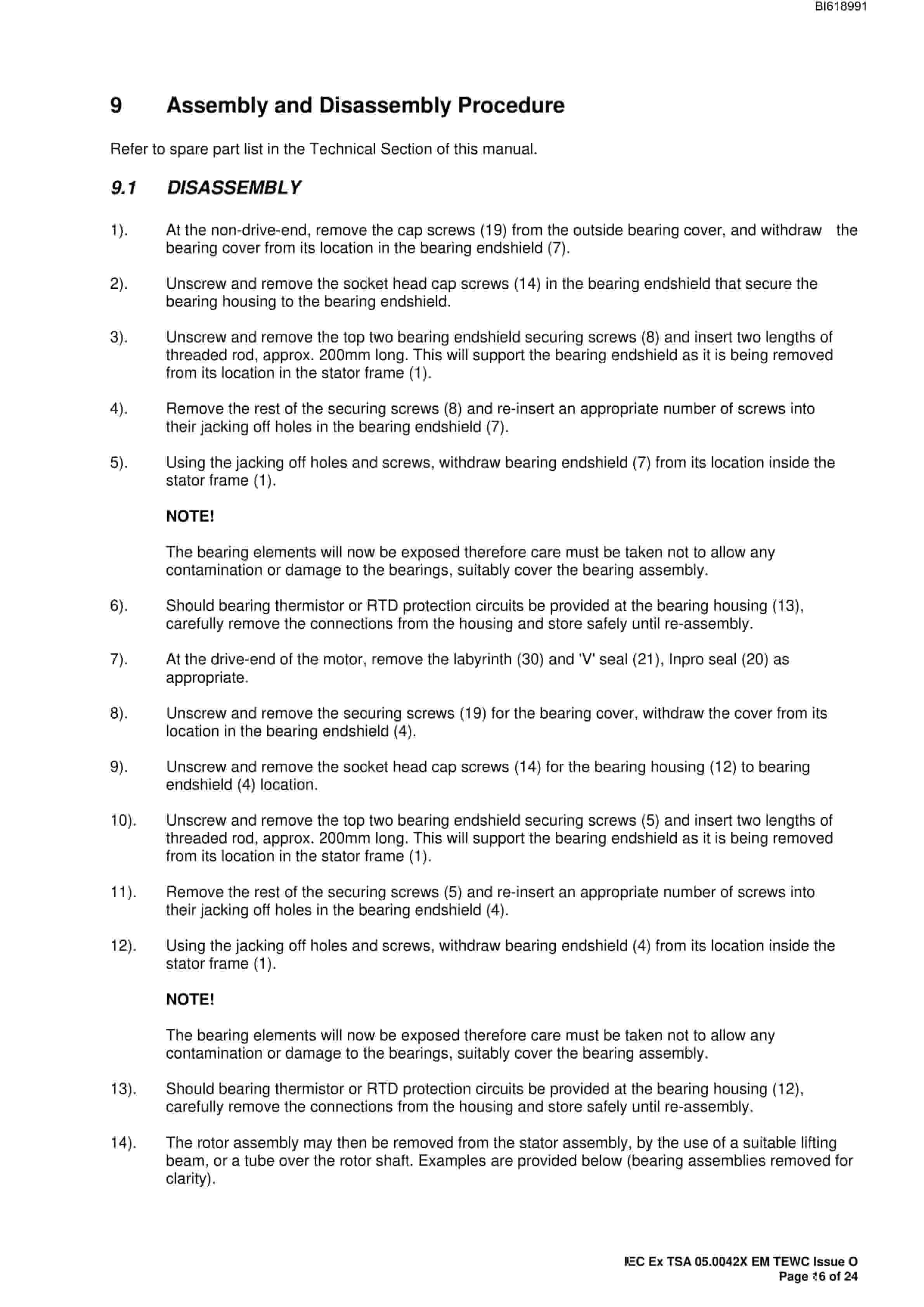 Bucyrus EMW64 500kW 3300V AC 3 Phase TEWC Technical Manual BI618991-3
