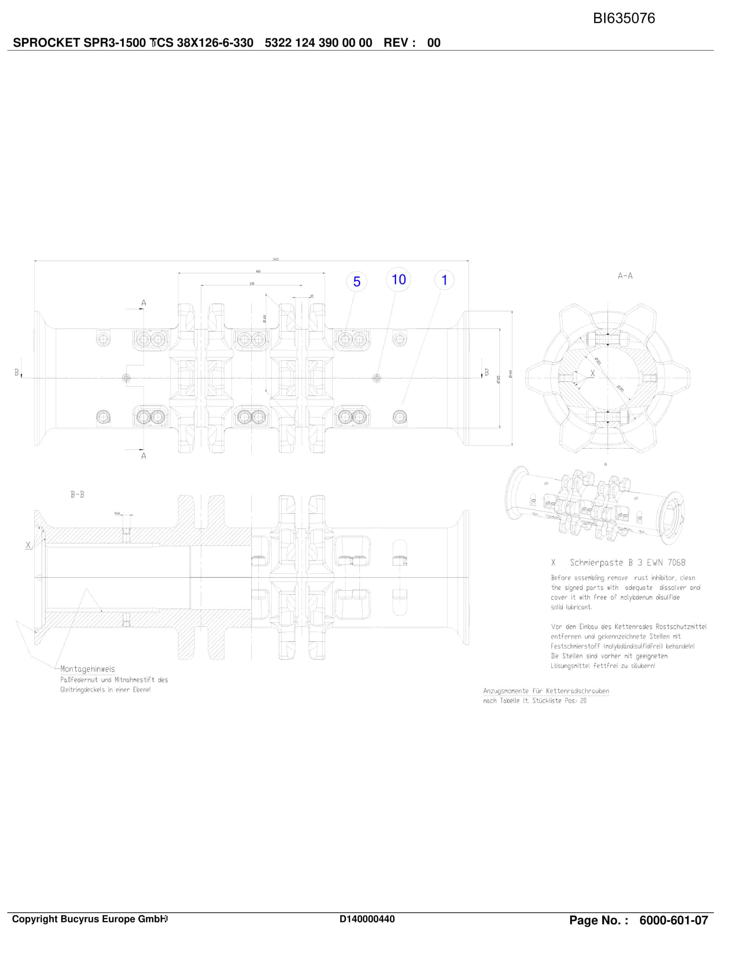 Bucyrus Equipment MAJIALANG I (LTCC) Parts Catalog BI635076-3