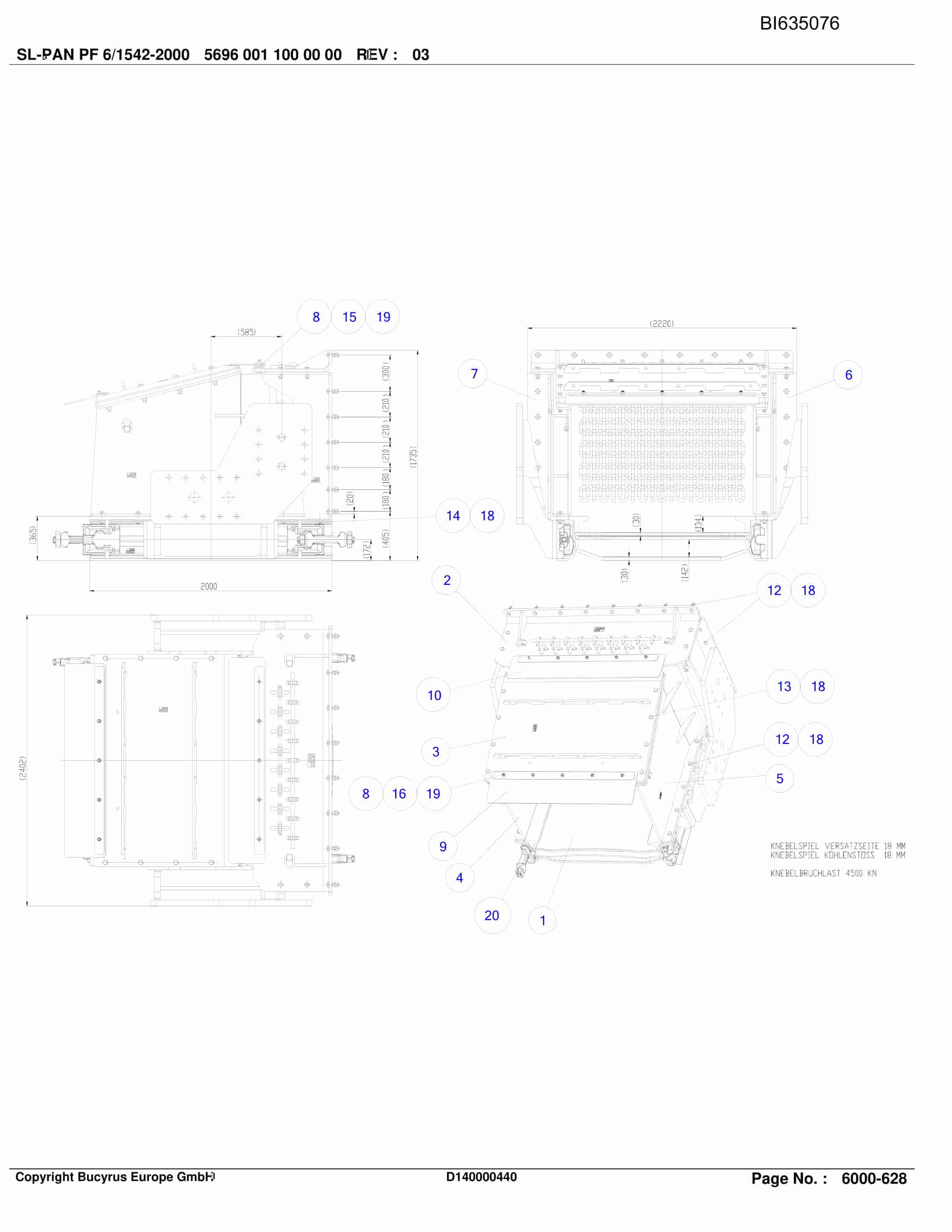 Bucyrus Equipment MAJIALANG I (LTCC) Parts Catalog BI635076-5