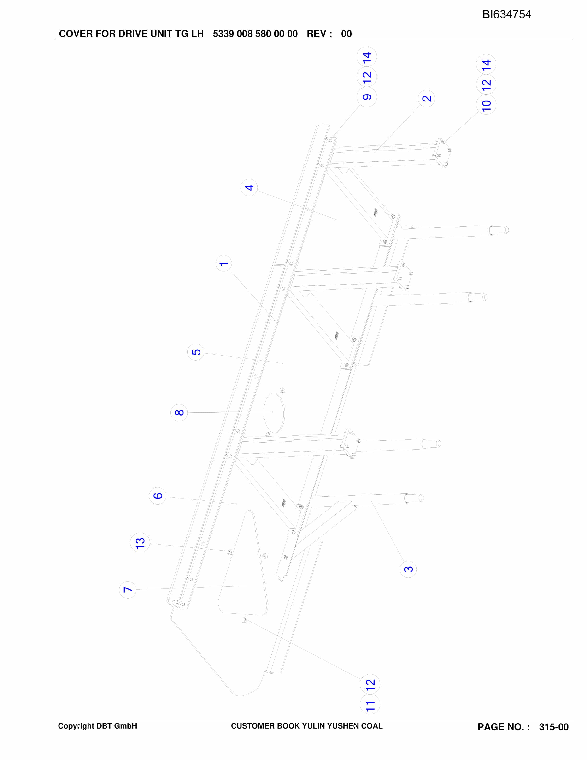 Bucyrus Face Conveyor PF 6-1142 Parts Catalog BI634754-5