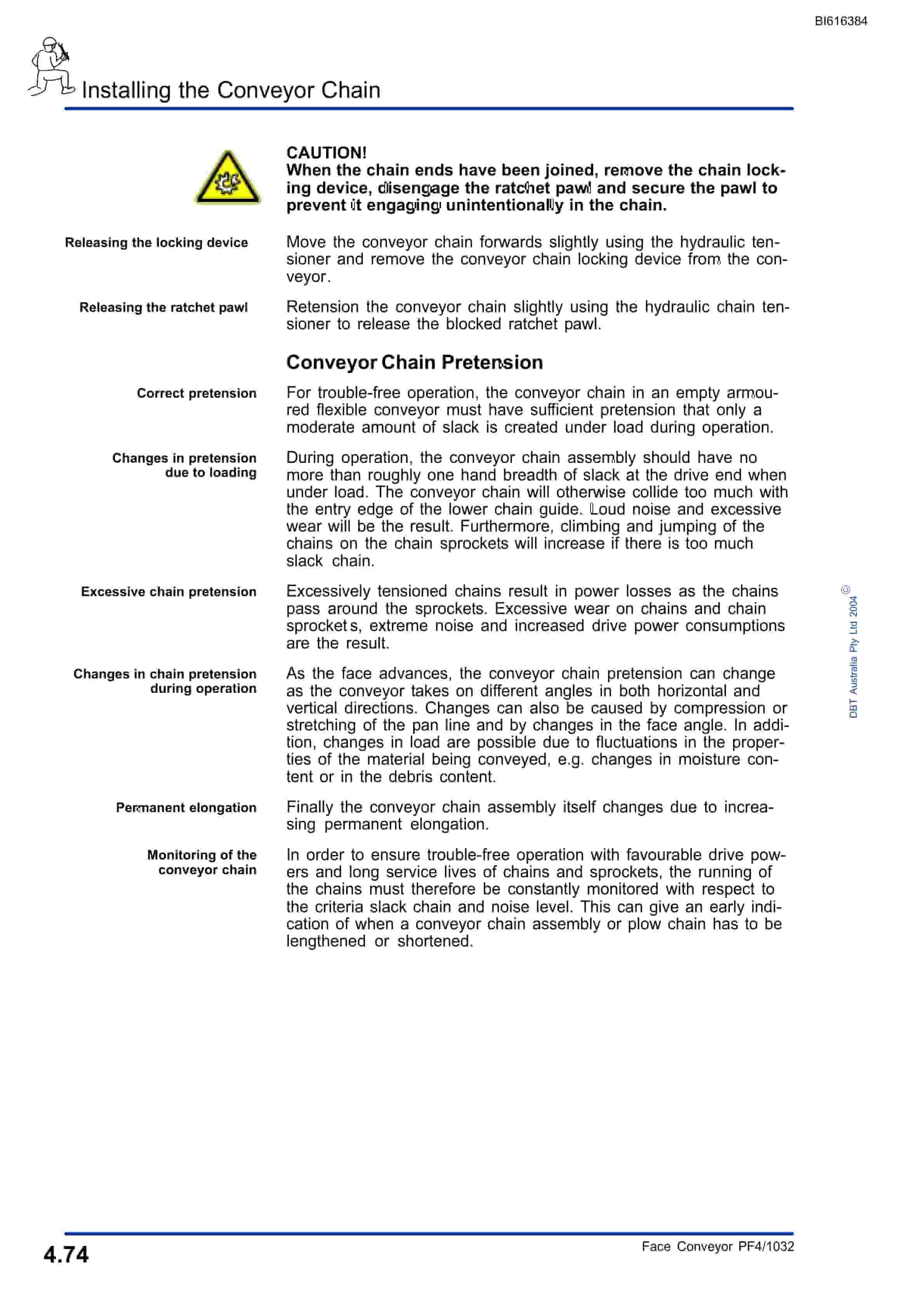 Bucyrus Face Conveyor PF4-1032 Springvale Technical Manual BI616384-3