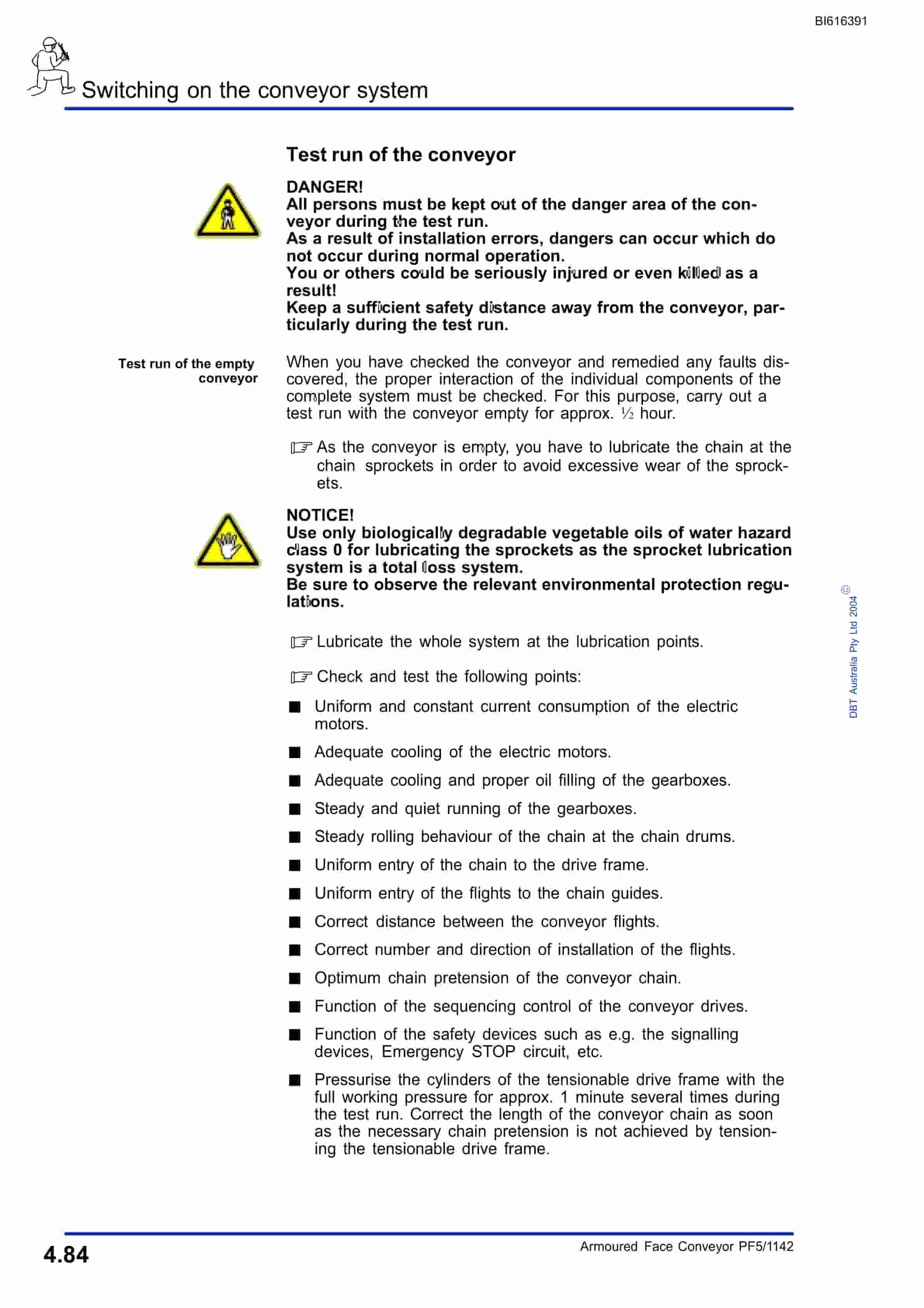 Bucyrus Face Conveyor PF5-1142 Tahmoor Technical Manual BI616391-3