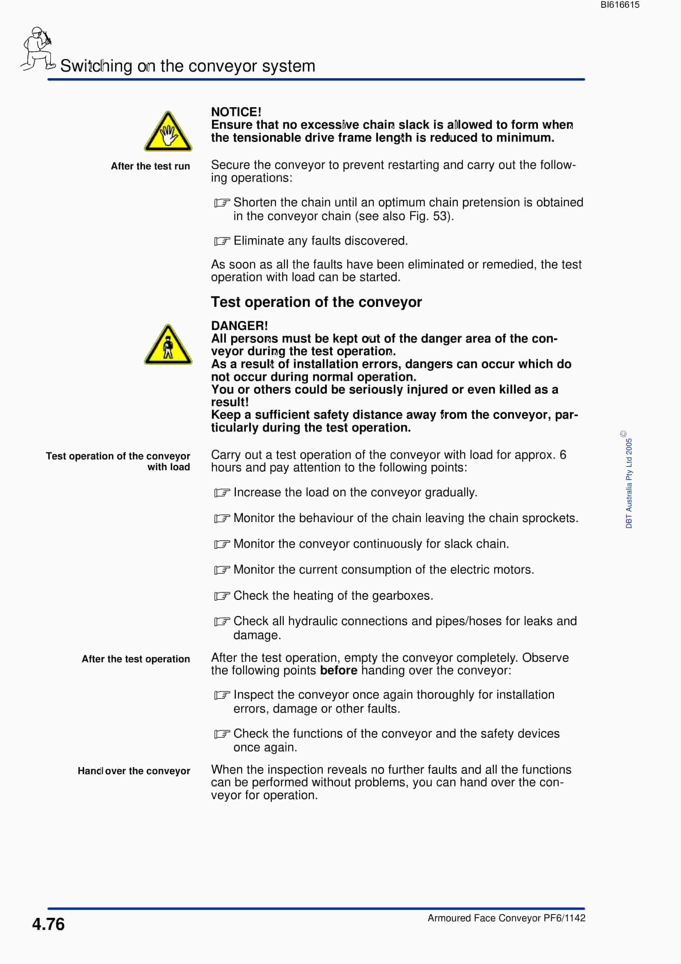 Bucyrus Face Conveyor PF6-1142 Glennies Creek Technical Manual BI616615-3
